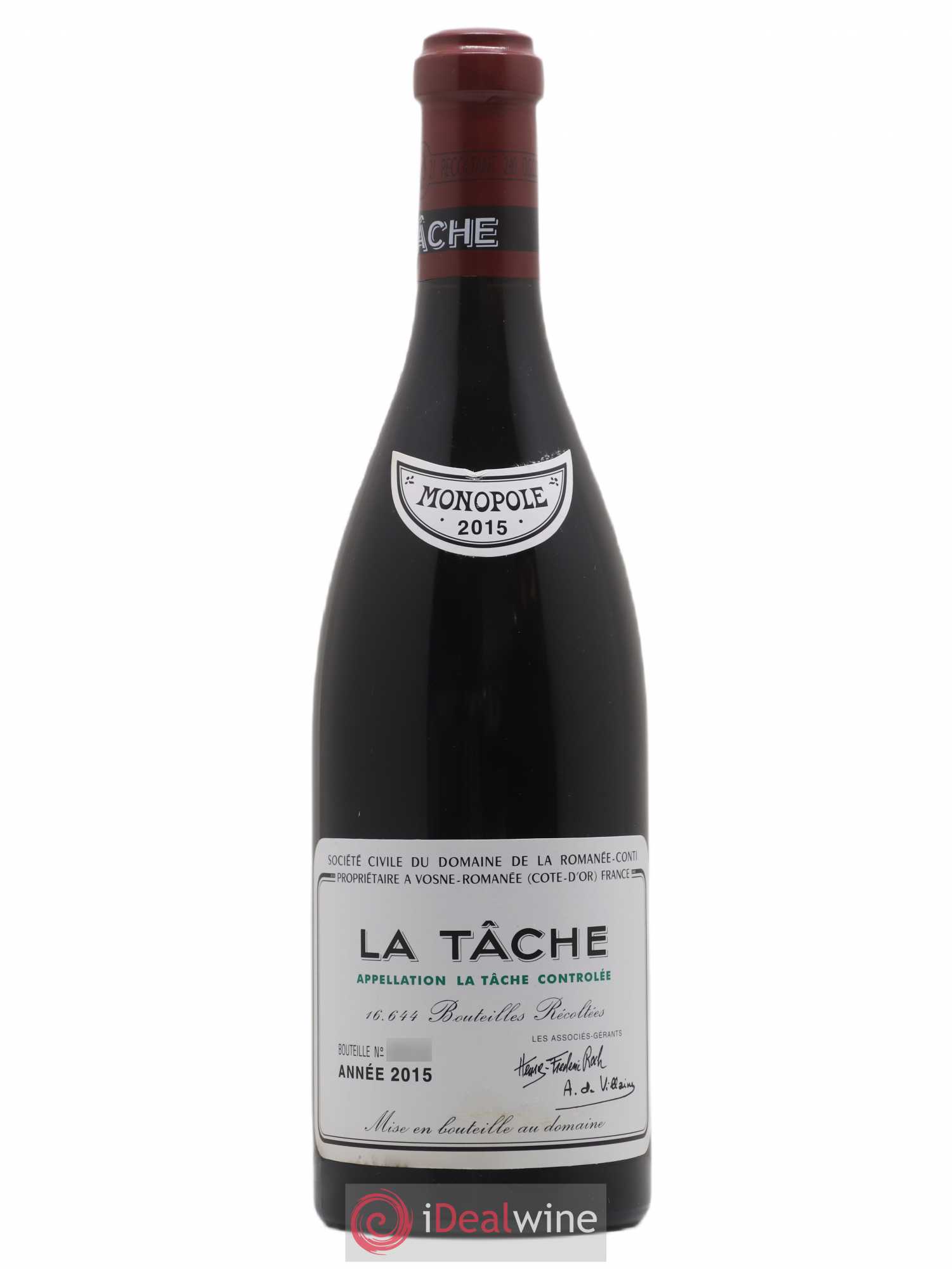 La Tâche Grand Cru Domaine de la Romanée-Conti 2015 - Lot de 1 bouteille - 0