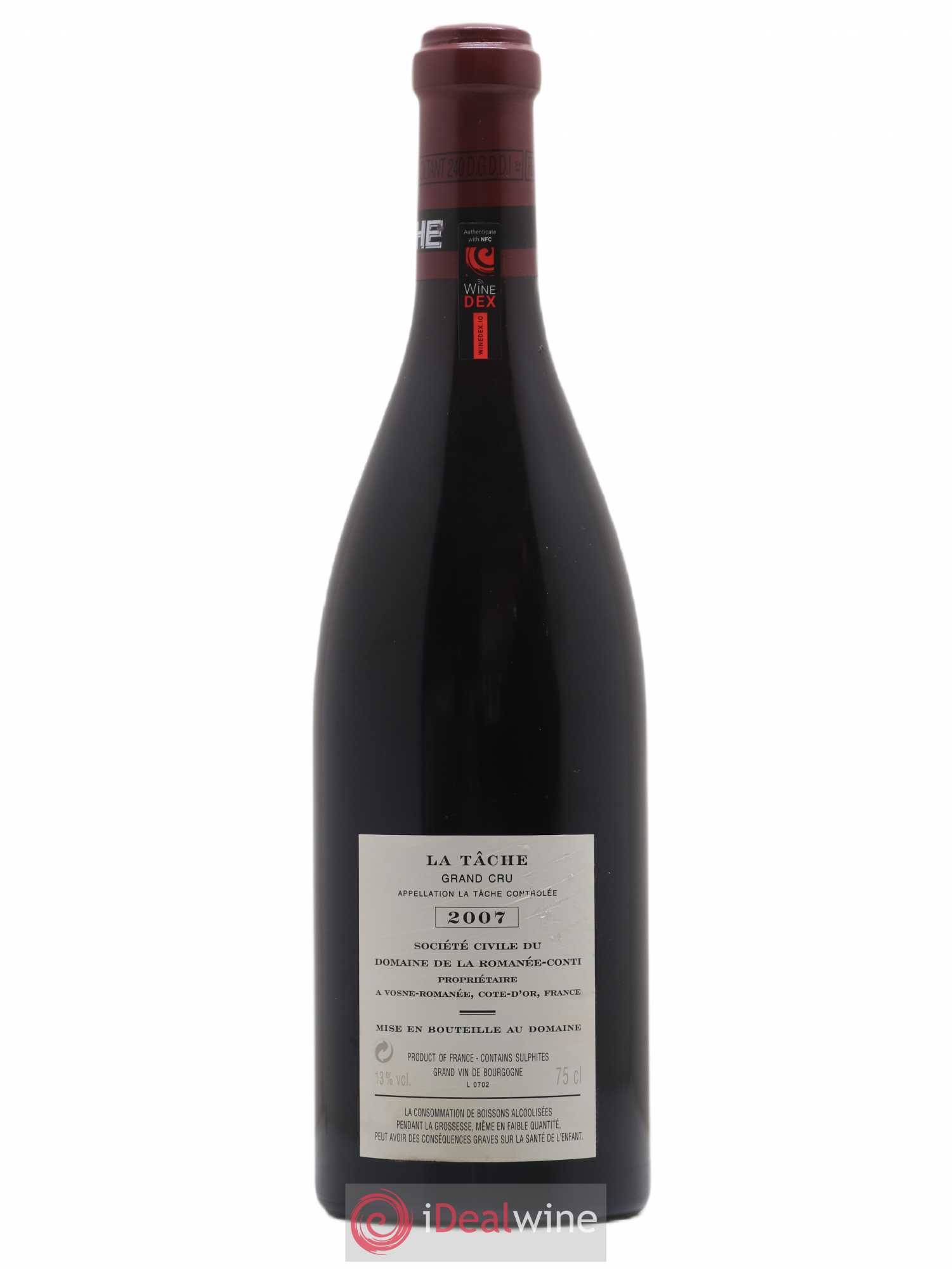 La Tâche Grand Cru Domaine de la Romanée-Conti 2007 - Lot de 1 bouteille - 1