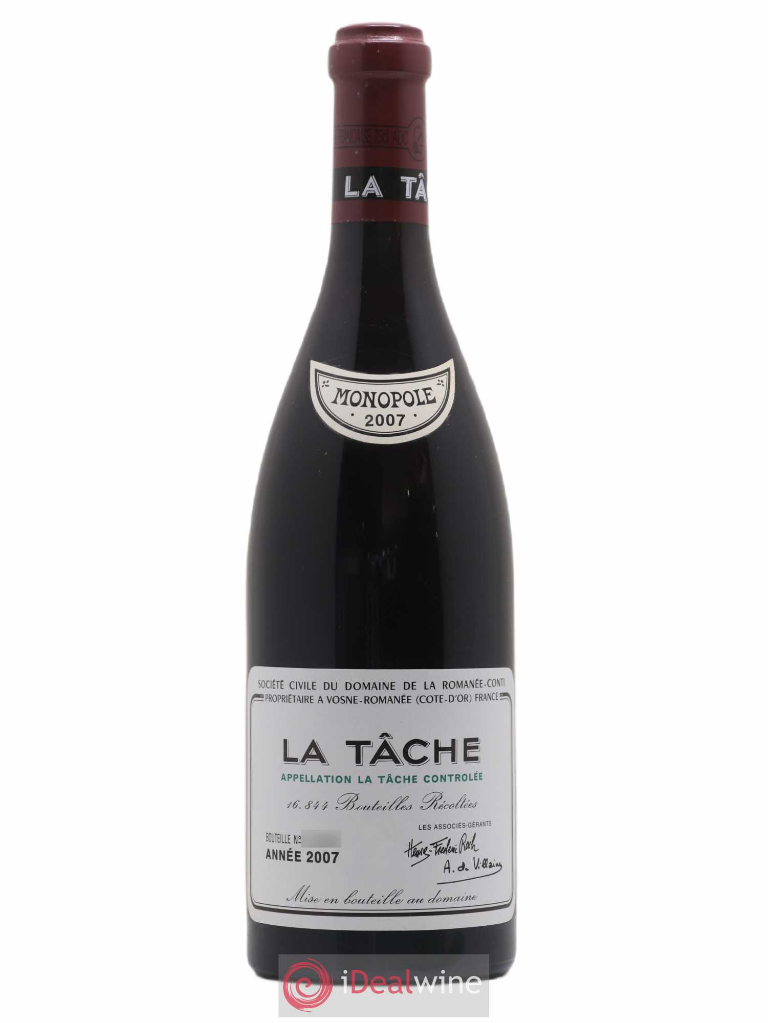 La Tâche Grand Cru Domaine de la Romanée-Conti 2007 - Lot de 1 bouteille - 0