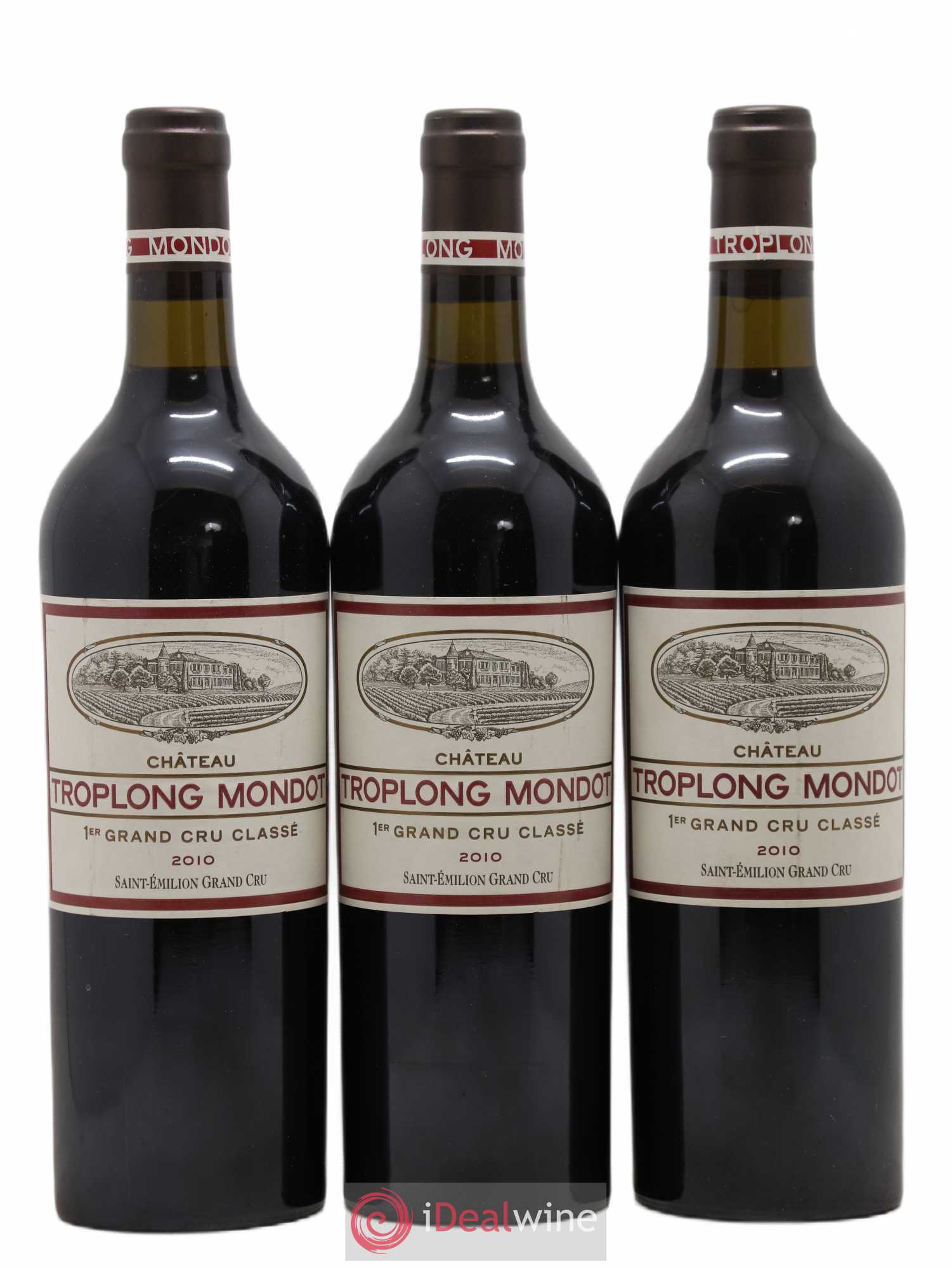Château Troplong Mondot 1er Grand Cru Classé B 2010 - Lot de 3 bouteilles - 0