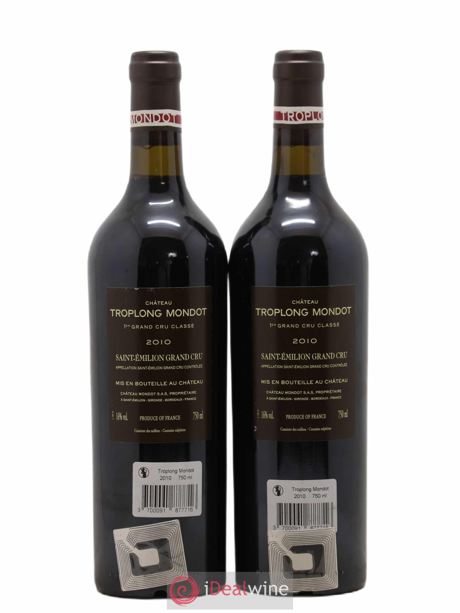 Château Troplong Mondot 1er Grand Cru Classé B 2010 - Lot de 2 bouteilles - 1