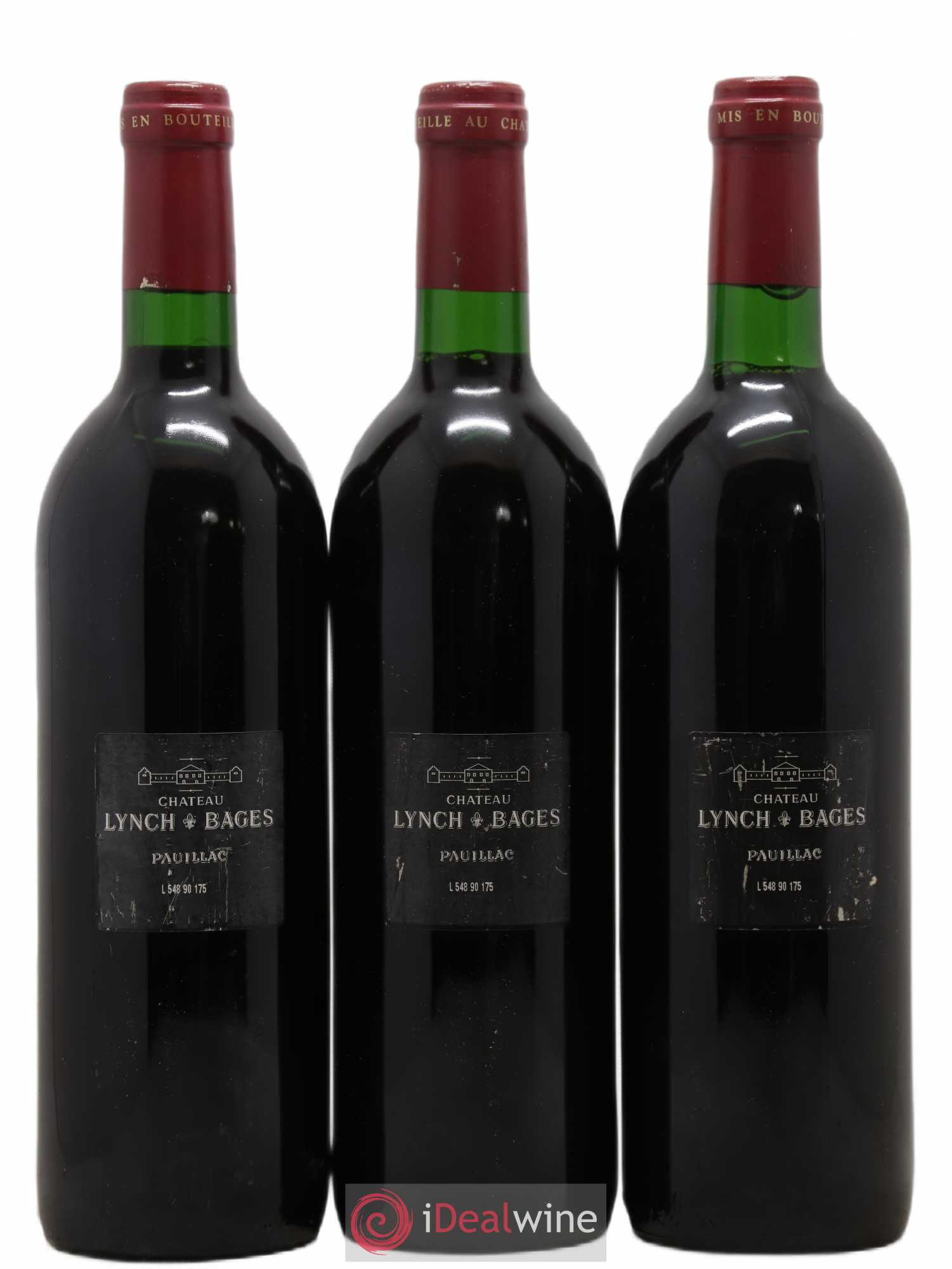 Château Lynch Bages 5ème Grand Cru Classé 1990 - Lot de 3 bouteilles - 1