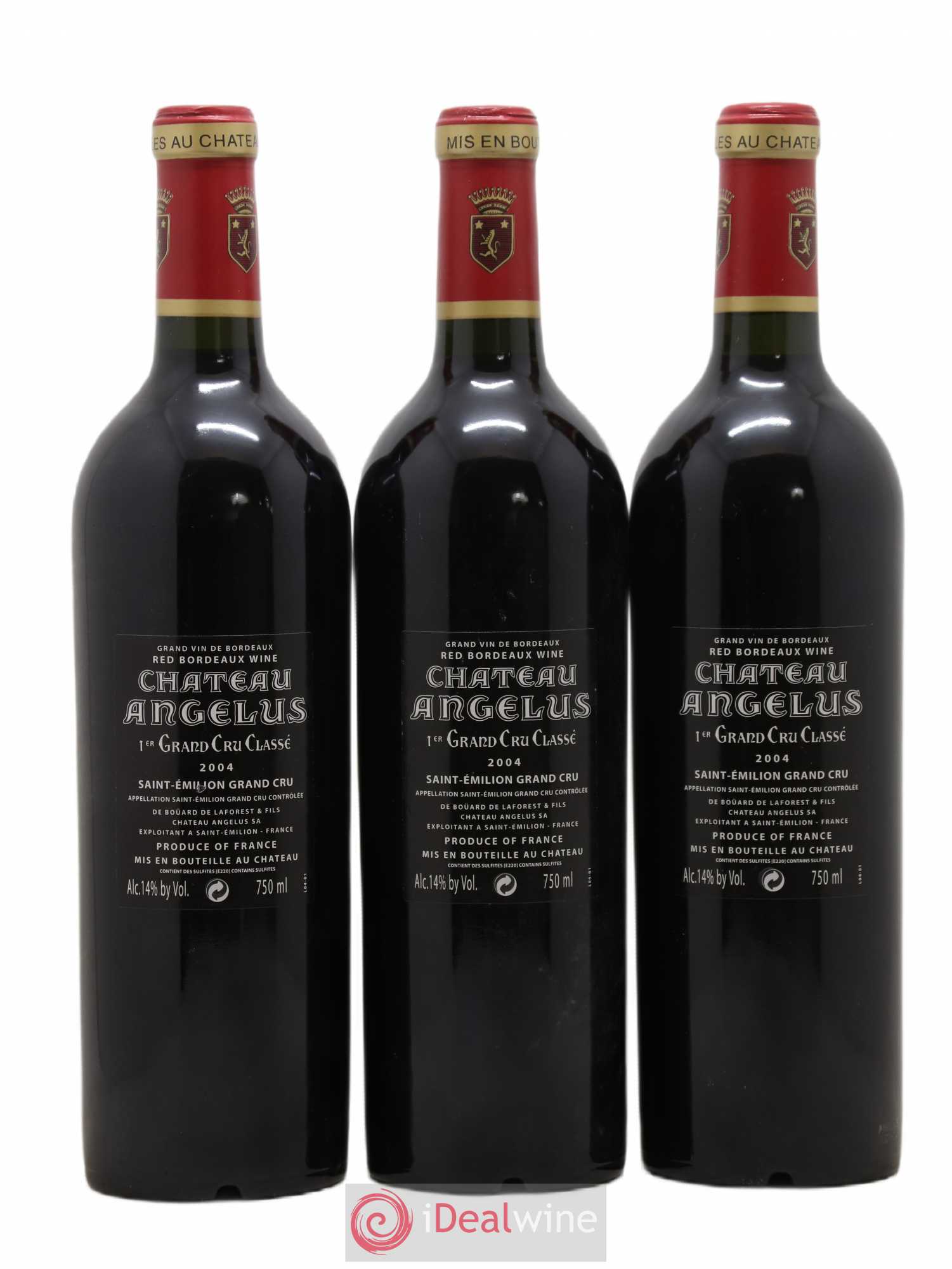 Château Angélus 1er Grand Cru Classé A 2004 - Lot de 3 bouteilles - 1