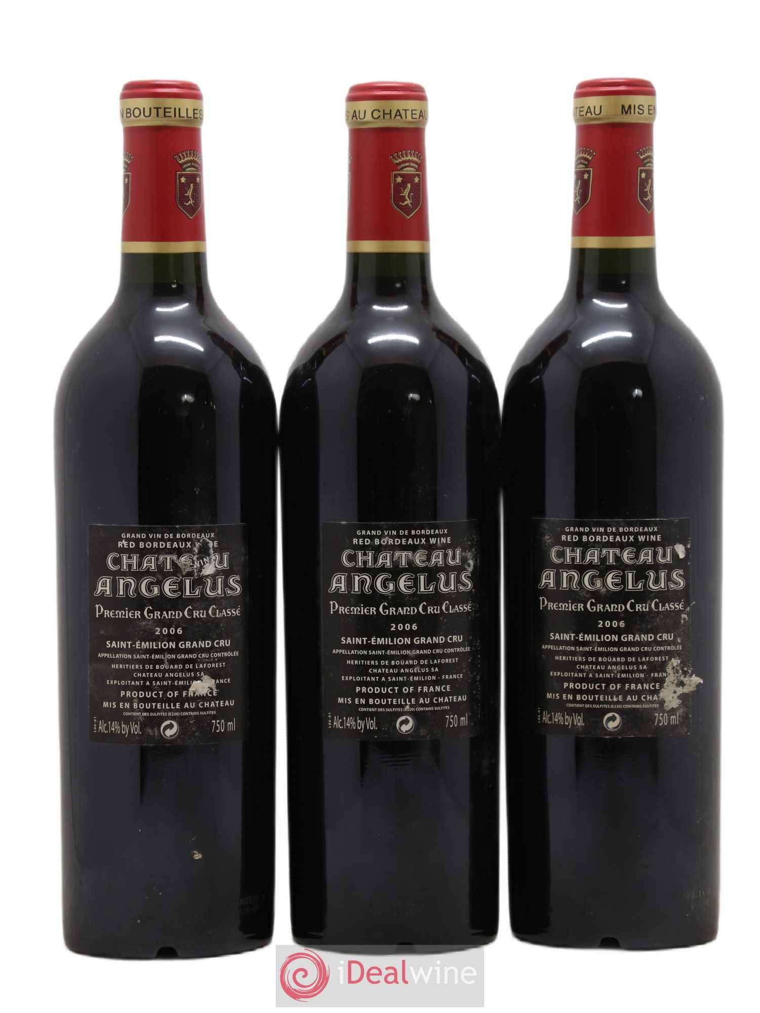 Château Angélus 1er Grand Cru Classé A 2006 - Lot de 3 bouteilles - 1