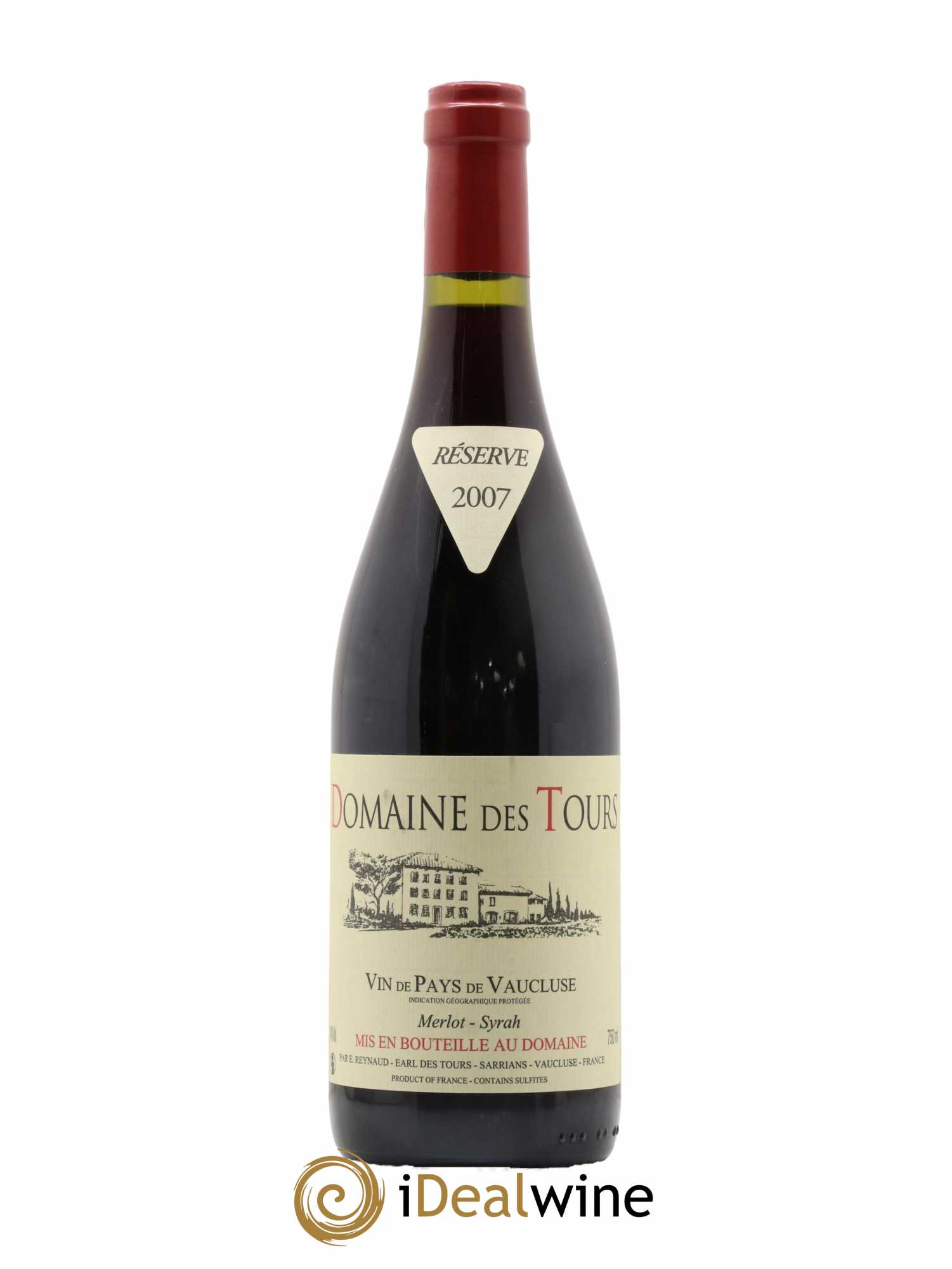 Vaucluse Domaine des Tours Merlot-Syrah Emmanuel Reynaud 2007 - Lot of 1 bottle - 0