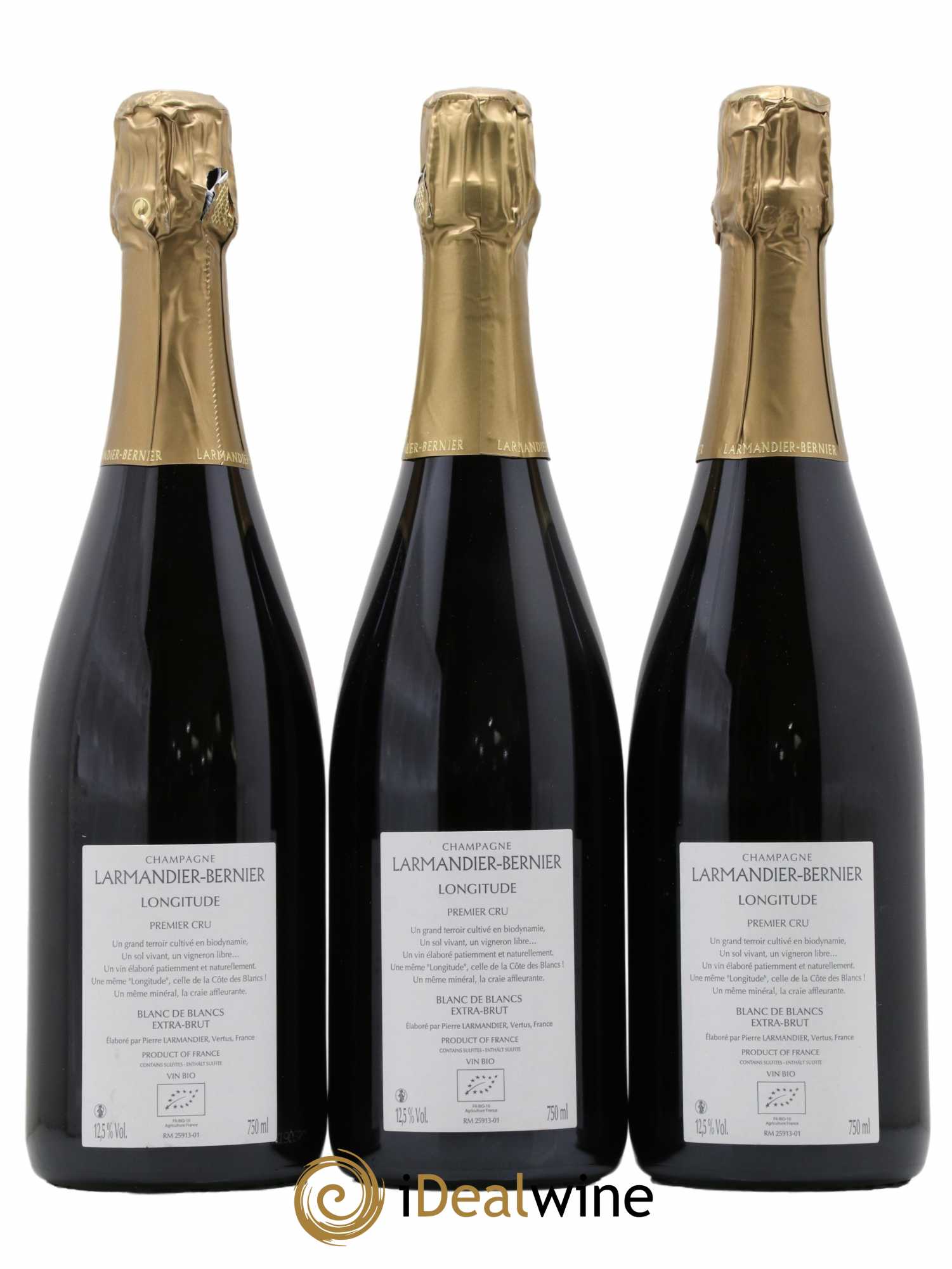 Longitude Blanc de Blancs 1er Cru Extra-Brut Larmandier-Bernier - Lot of 3 bottles - 1