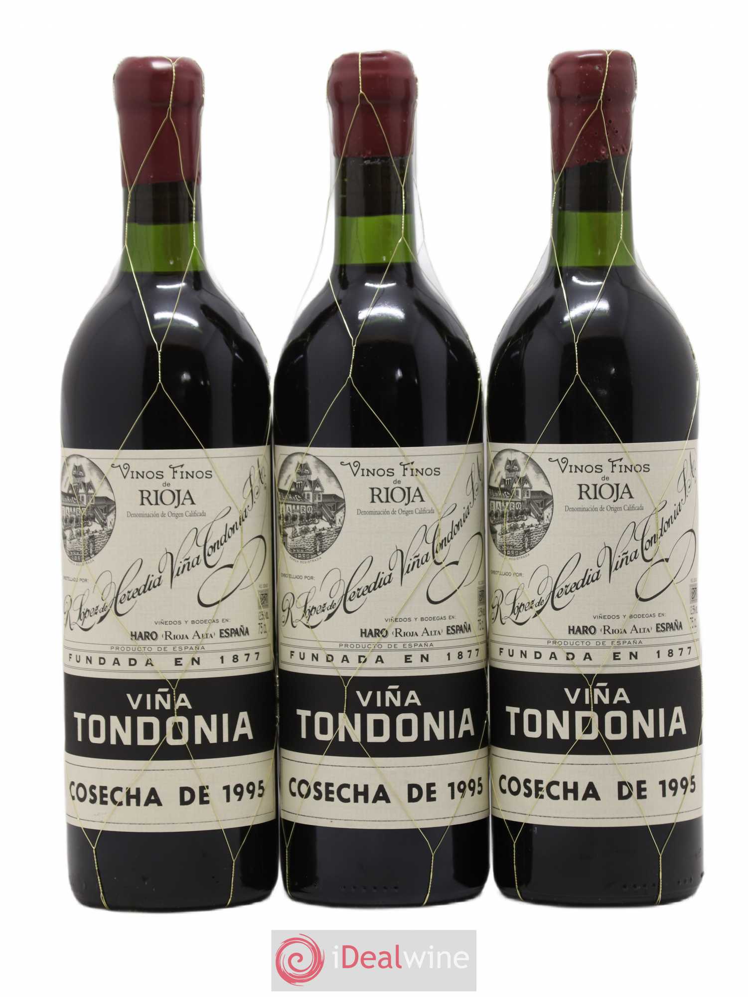 Rioja Gran Reserva Vina Tondonia R. Lopez de Heredia 1995 - Lot de 3 bouteilles - 0