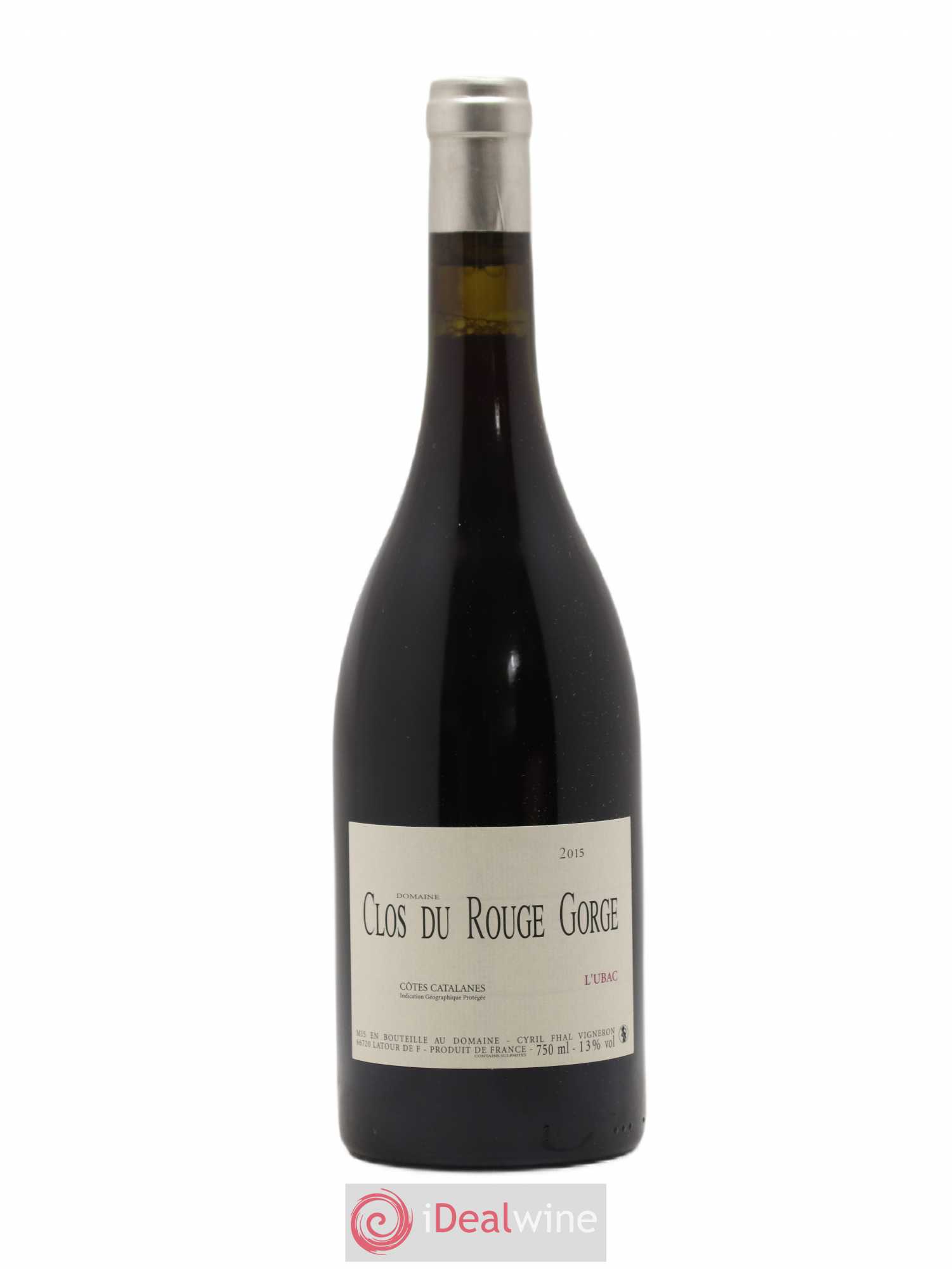 Côtes Catalanes Clos du Rouge Gorge L'Ubac Cyril Fhal 2015 - Lot de 1 bouteille - 0