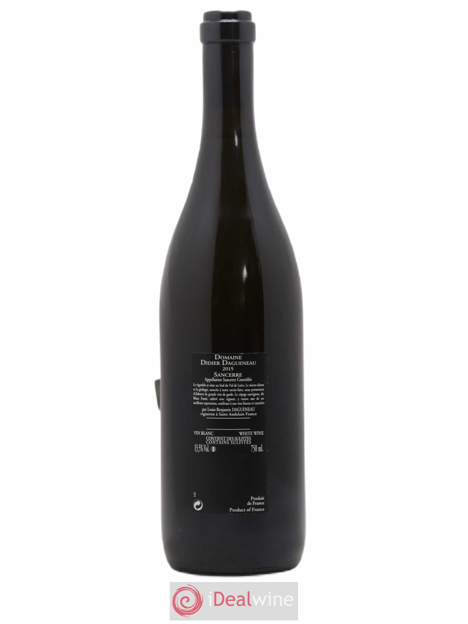 Sancerre Le Mont Damné Chavignol Dagueneau (Domaine Didier - Louis-Benjamin) 2015 - Lot de 1 bouteille - 1