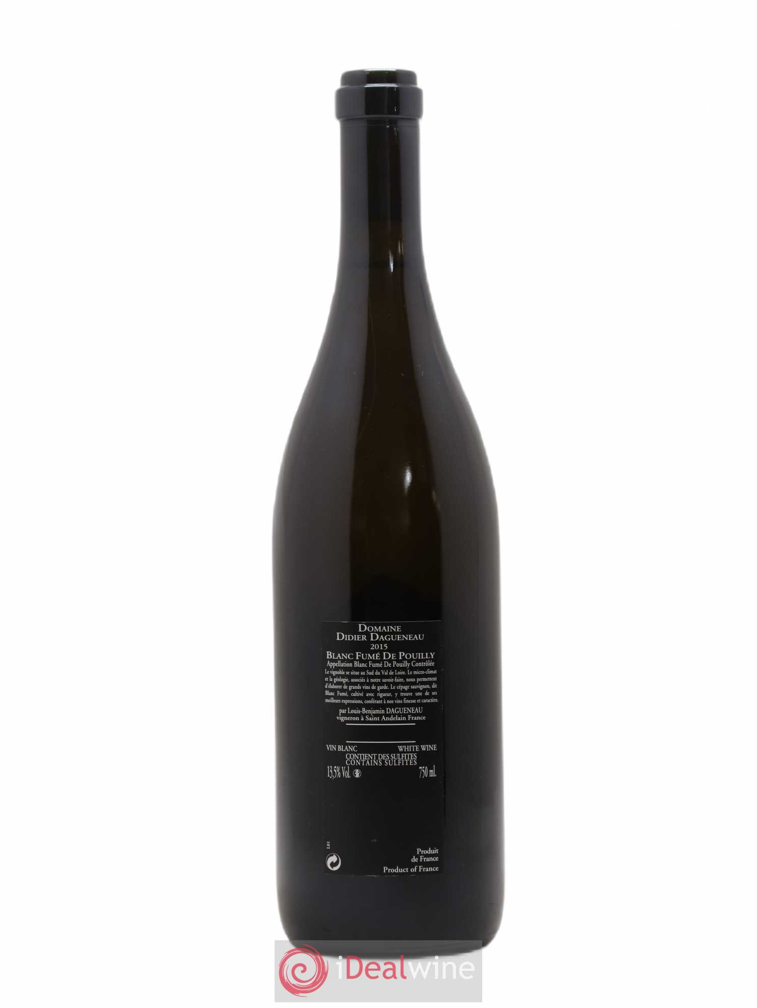 Vin de France (anciennement Pouilly-Fumé) Silex Dagueneau (Domaine Didier - Louis-Benjamin) 2015 - Lot de 1 bouteille - 1