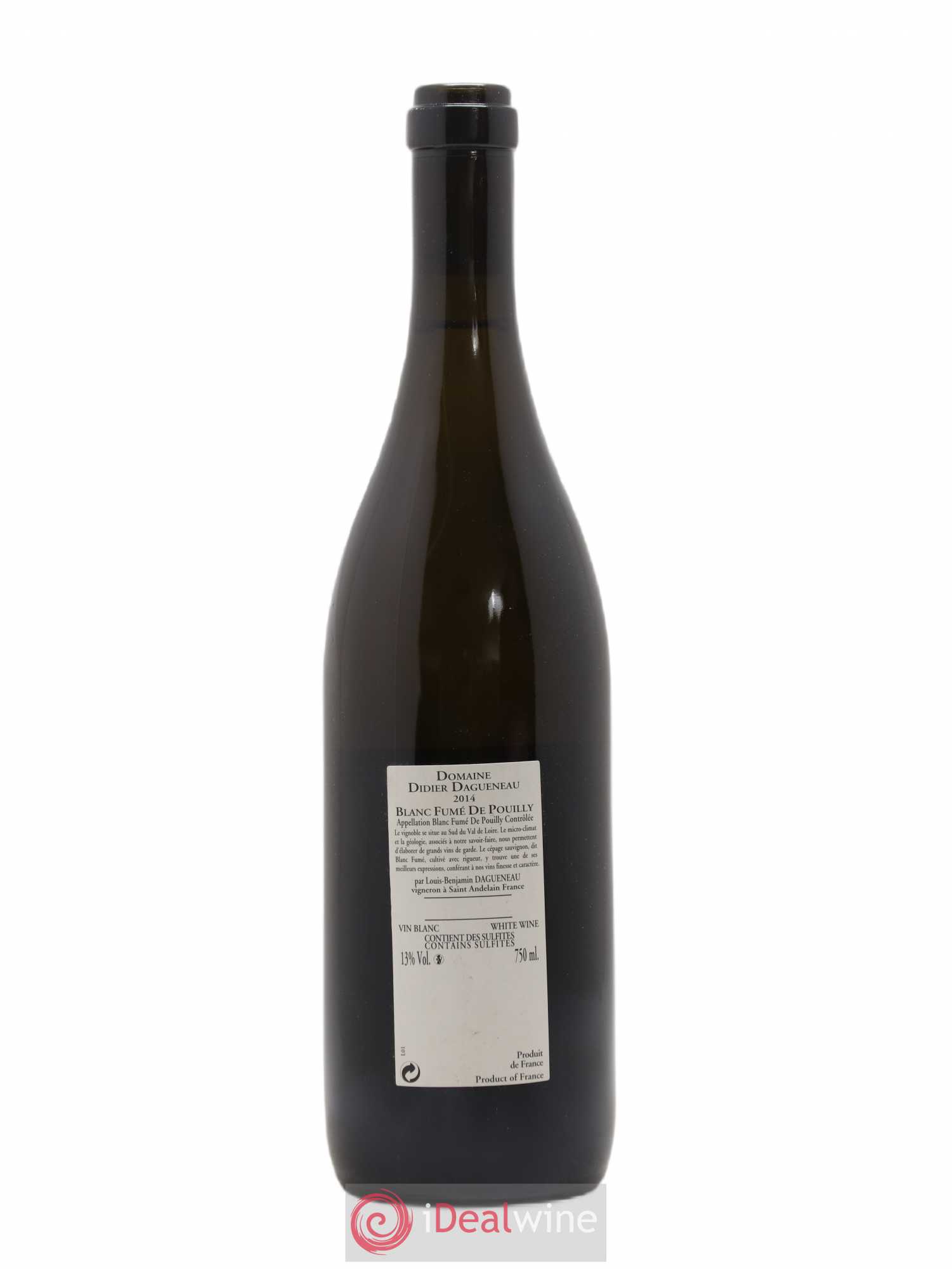 Vin de France (anciennement Pouilly-Fumé) Buisson Renard Dagueneau (Domaine Didier - Louis-Benjamin) 2014 - Lot de 1 bouteille - 1