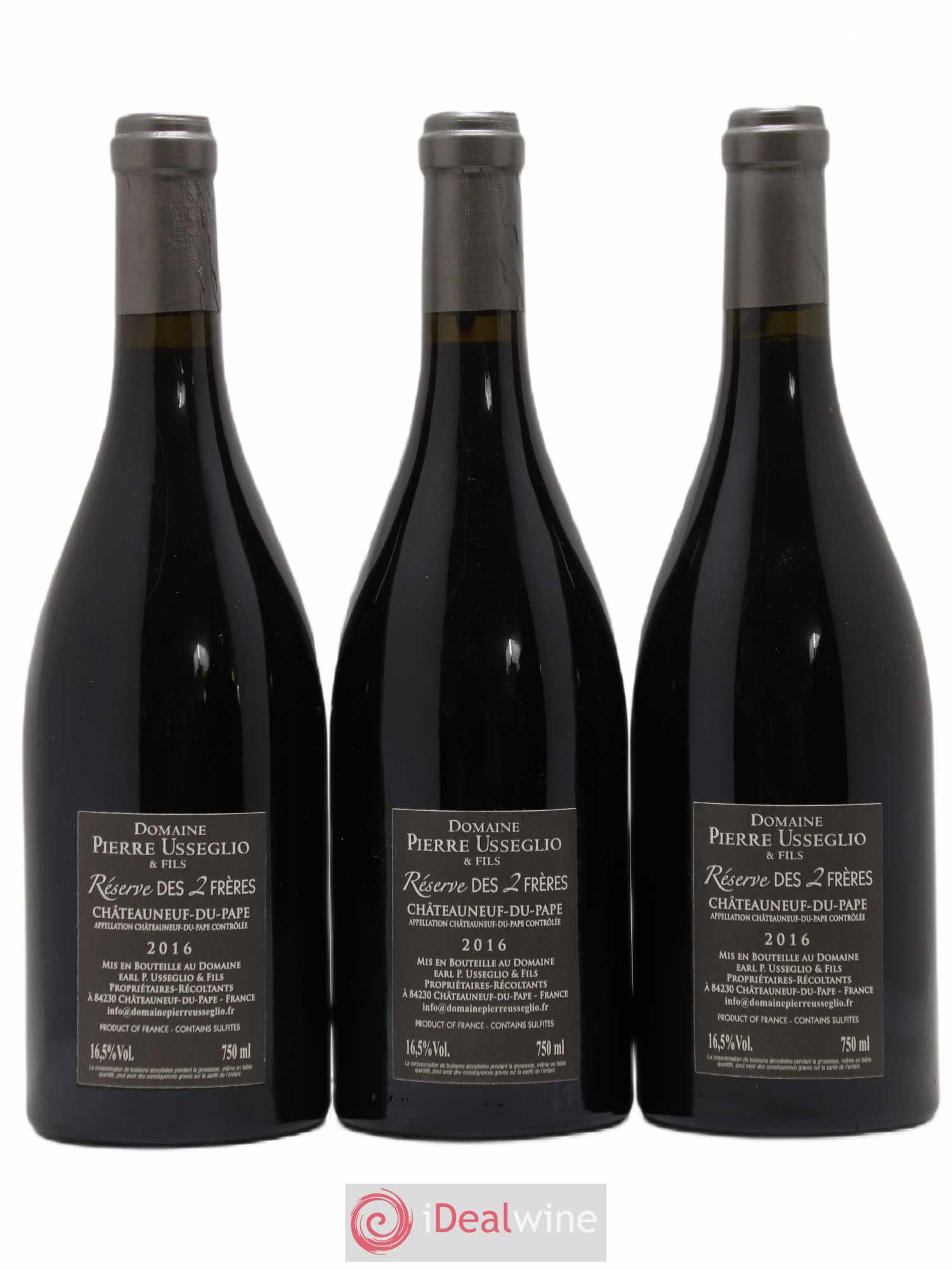 Châteauneuf-du-Pape Réserve des 2 frères Pierre Usseglio & Fils 2016 - Lot de 3 bouteilles - 1