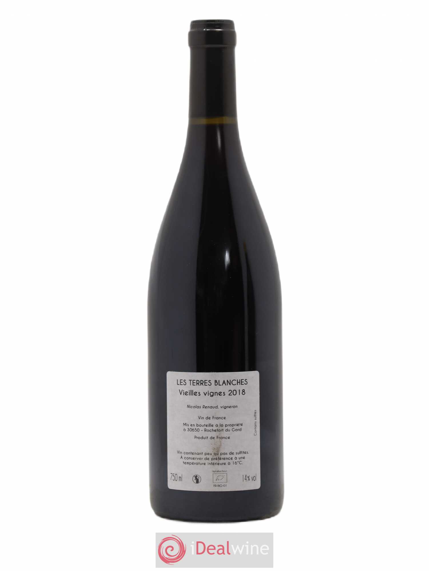 Vin de France Les Terres Blanches Vieilles vignes Clos des Grillons 2018 - Lot de 1 bouteille - 1