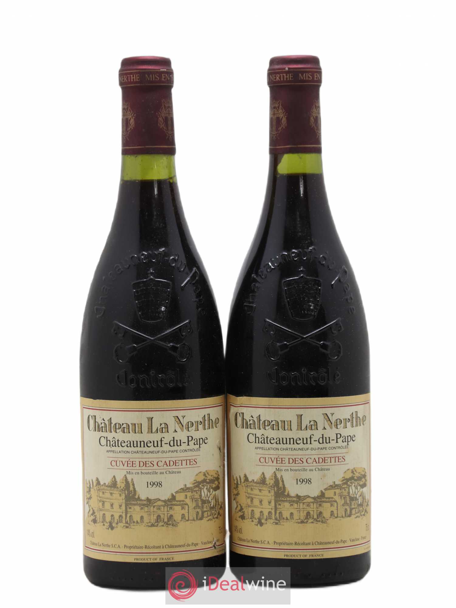 Châteauneuf-du-Pape Château La Nerthe Cuvée des Cadettes Famille Richard 1998 - Lot de 2 bouteilles - 0