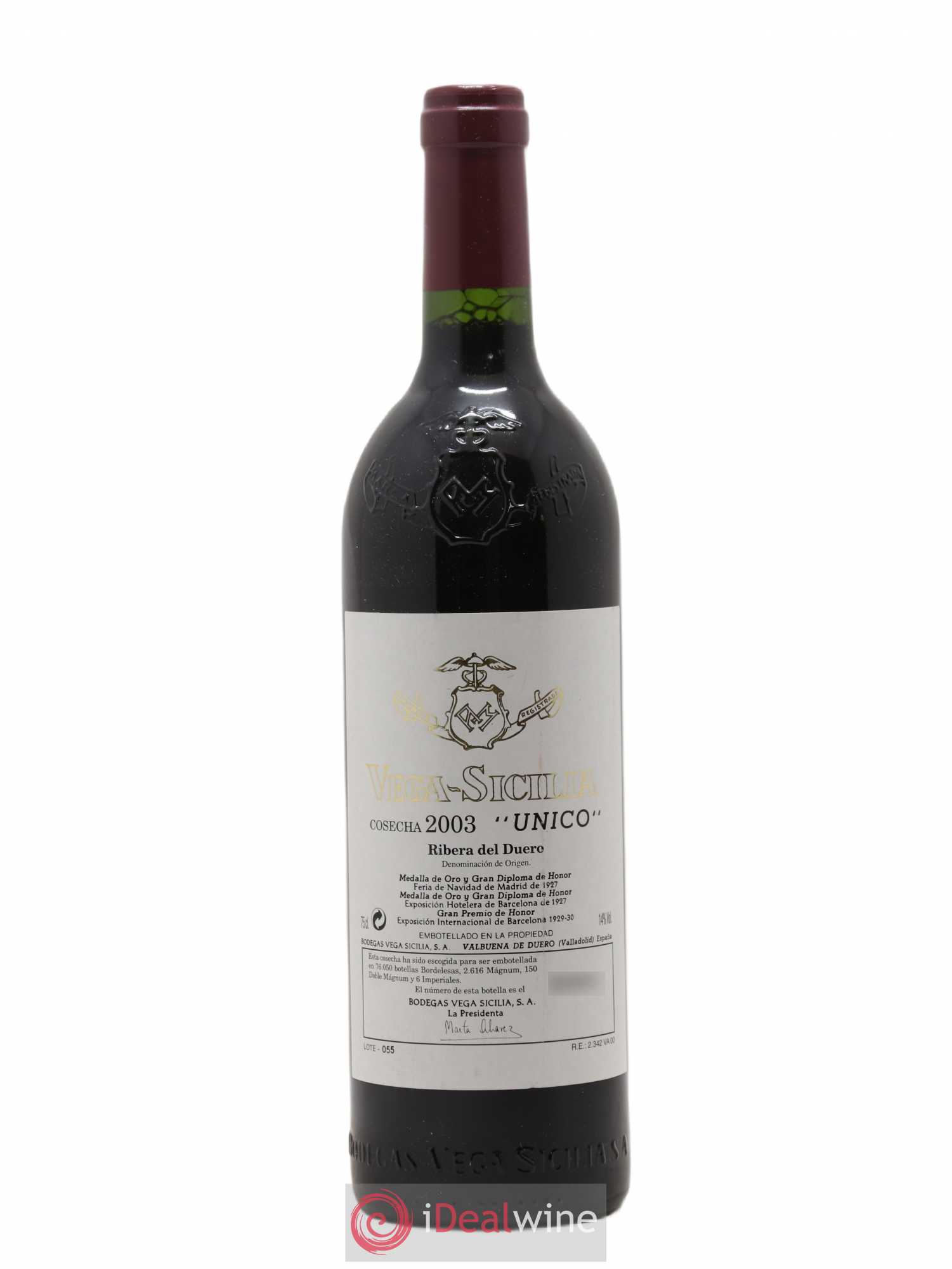 Ribera Del Duero DO Vega Sicilia Unico Famille Alvarez 2003 - Lot de 1 bouteille - 0