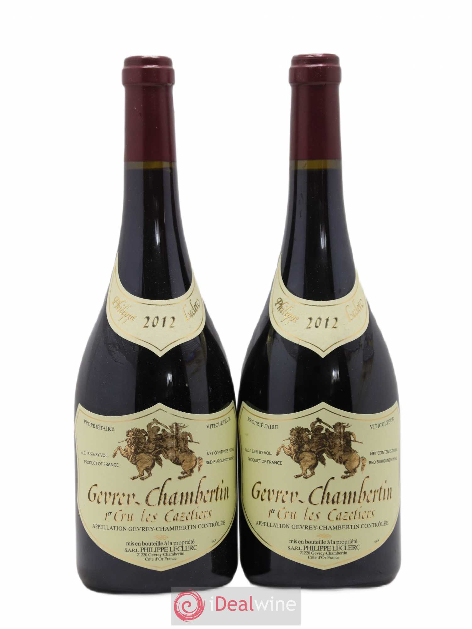 Gevrey-Chambertin 1er Cru Les Cazetiers Philippe Leclerc 2012 - Lot of 2 bottles - 0