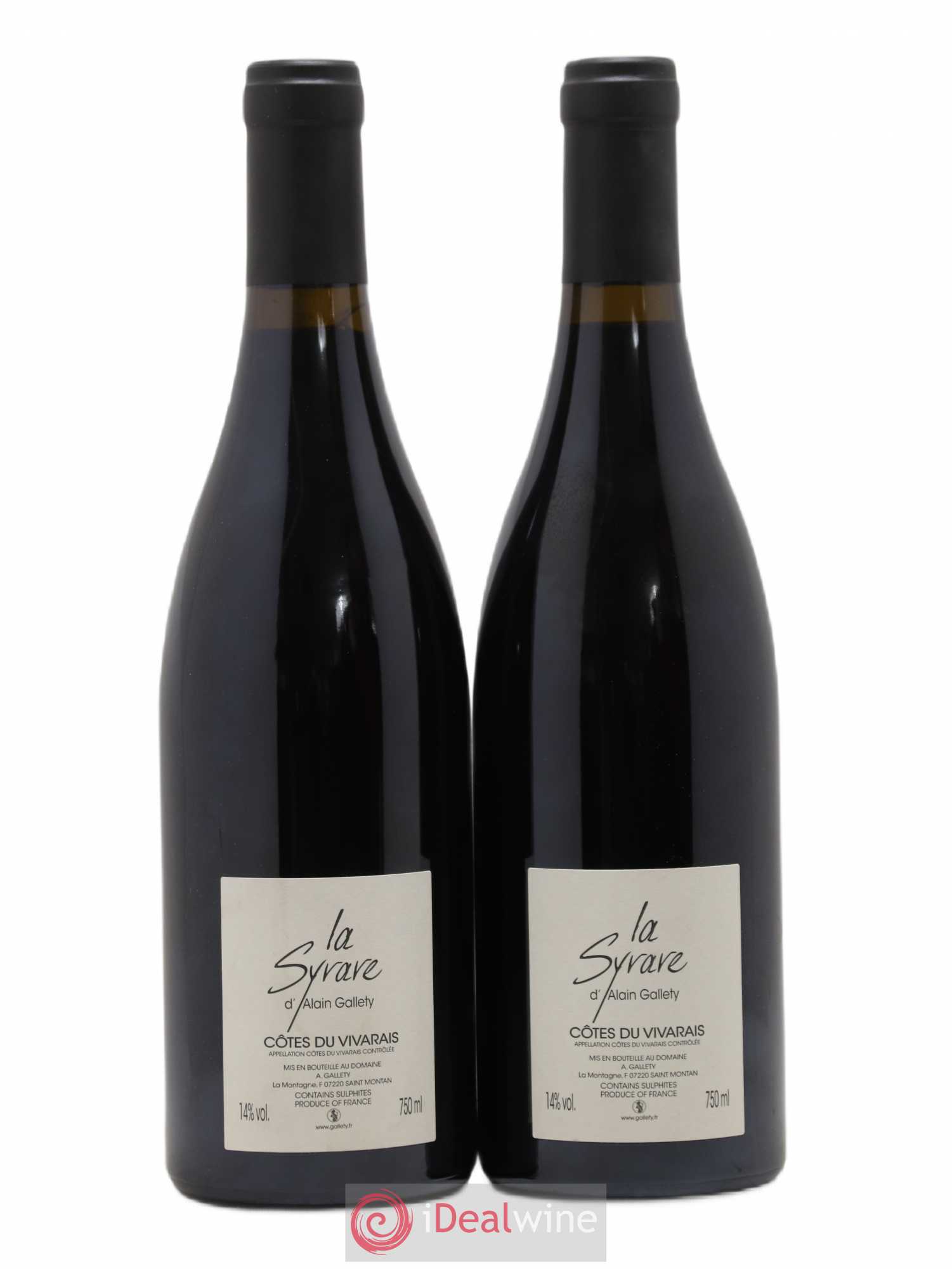 Côtes du Vivarais La Syrare Gallety (Domaine) 2012 - Lot de 2 bouteilles - 1