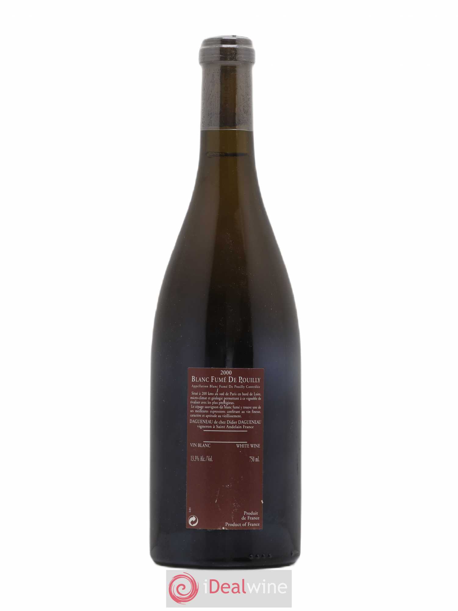 Vin de France (anciennement Pouilly-Fumé) Pur Sang Dagueneau (Domaine Didier - Louis-Benjamin) 2000 - Lot de 1 bouteille - 1