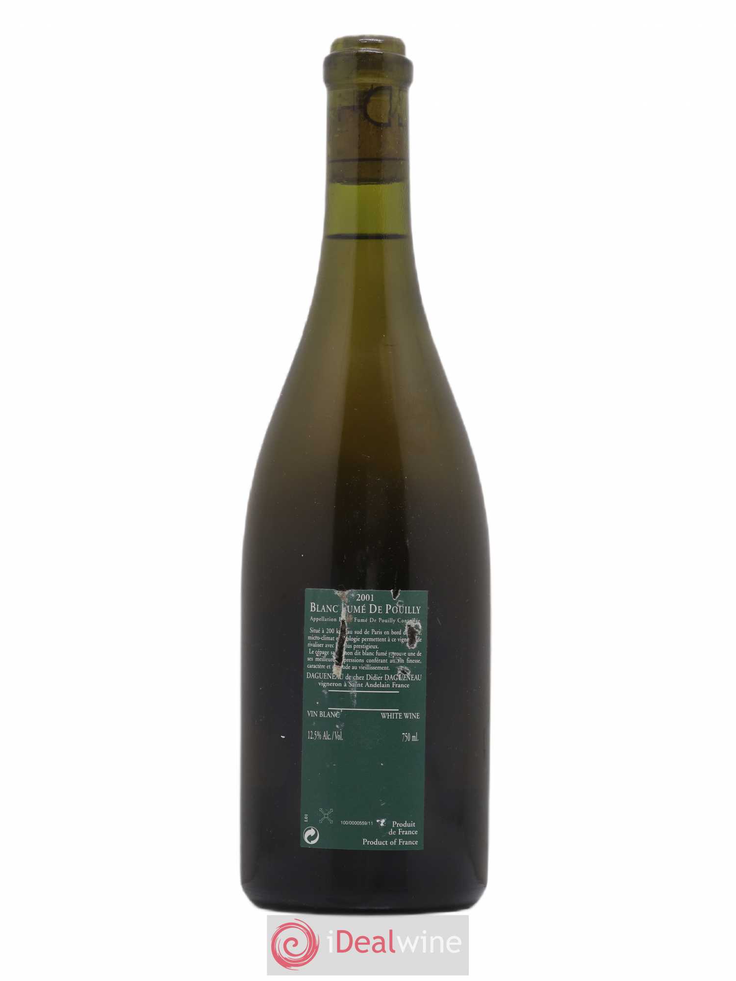 Vin de France (anciennement Pouilly-Fumé) Silex Dagueneau (Domaine Didier - Louis-Benjamin) 2001 - Lot de 1 bouteille - 1