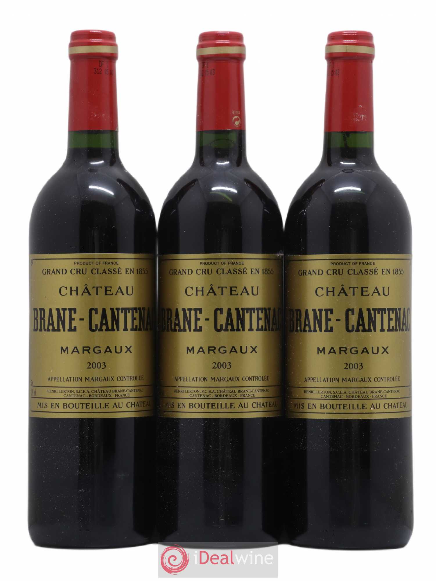 Château Brane Cantenac 2ème Grand Cru Classé 2003 - Lot de 3 bouteilles - 0