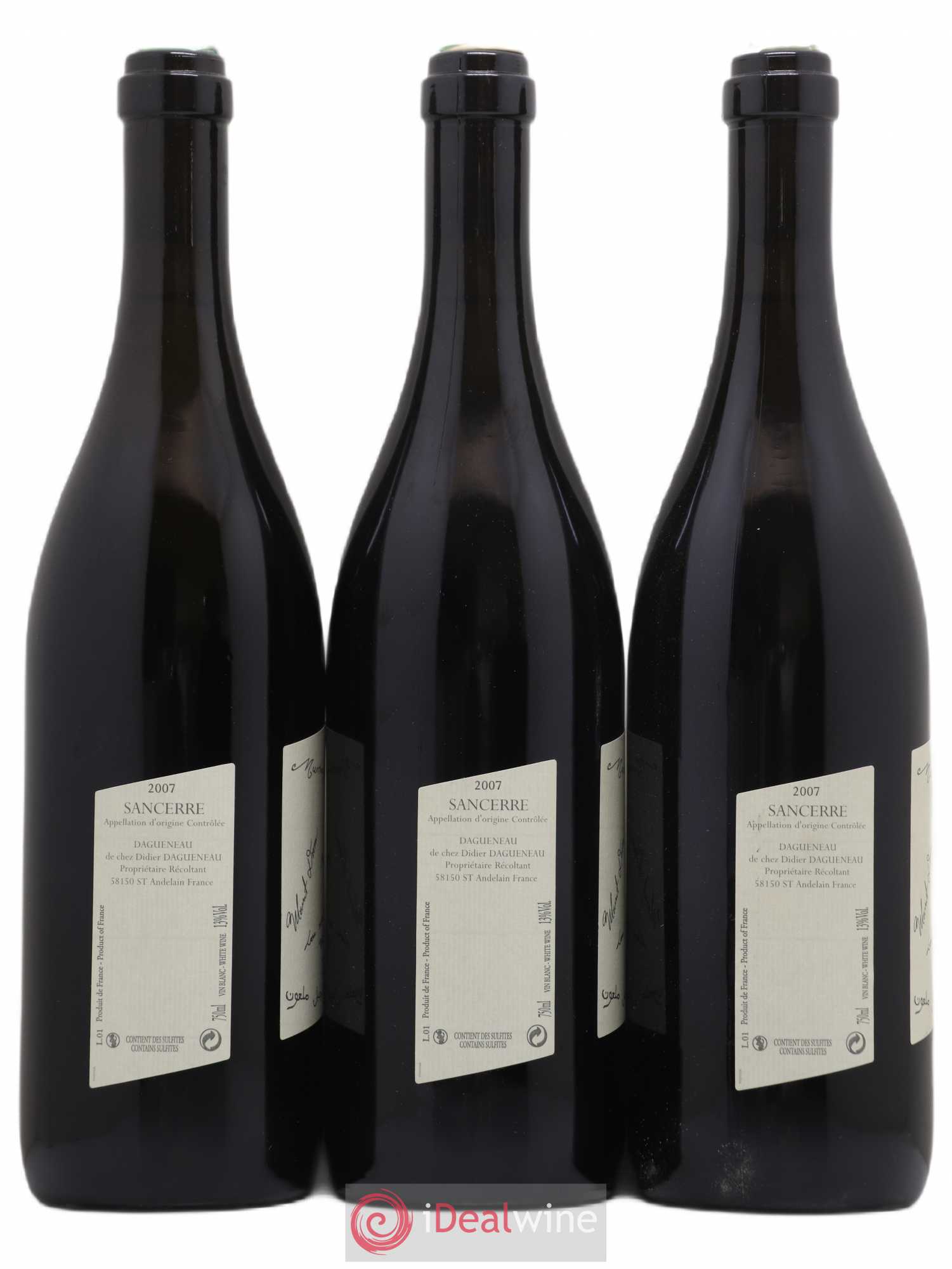 Sancerre Le Mont Damné Chavignol Dagueneau (Domaine Didier - Louis-Benjamin) 2007 - Lot de 3 bouteilles - 1