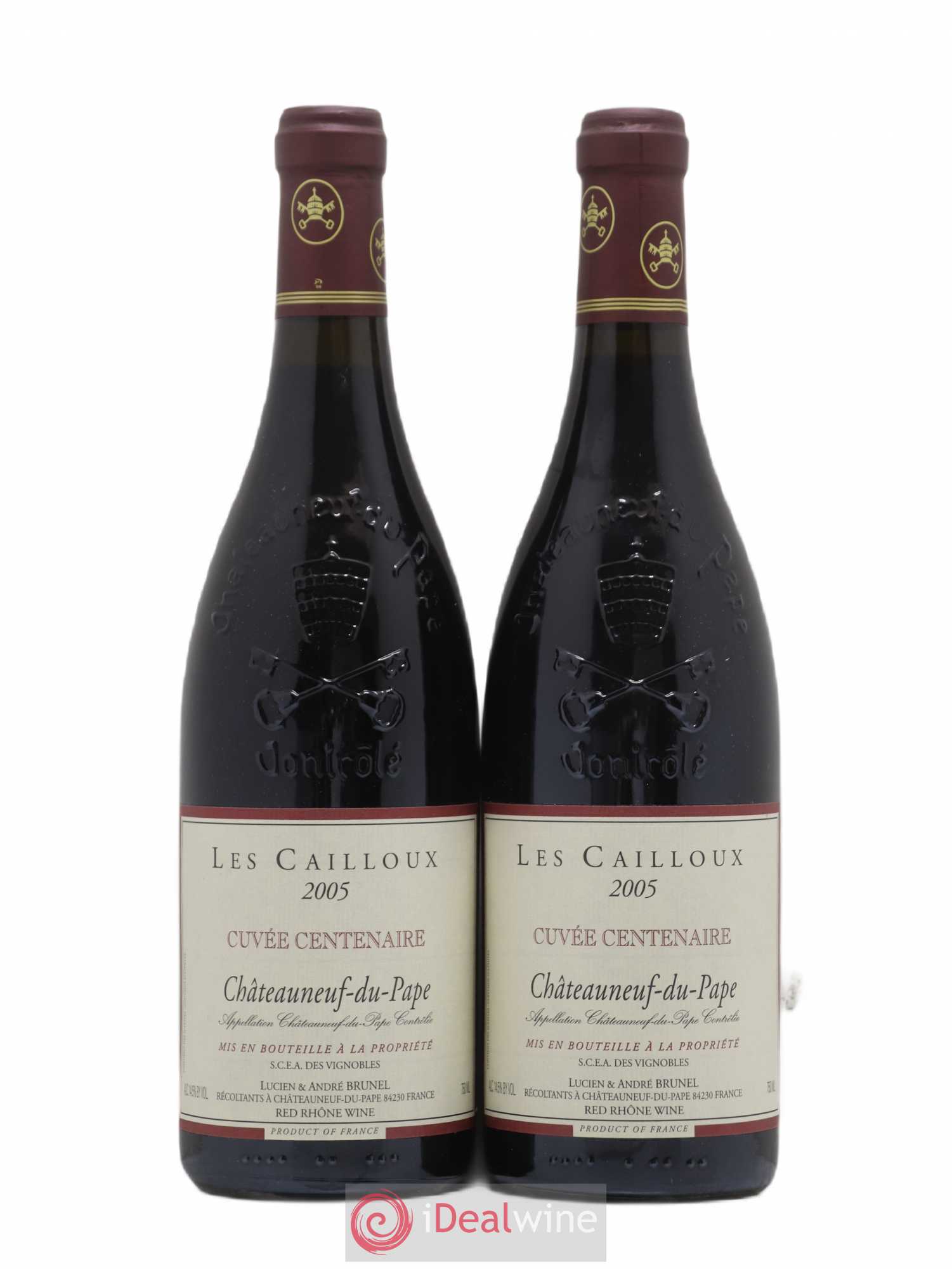 Châteauneuf-du-Pape Les Cailloux Cuvée Centenaire André Brunel 2005 - Lot de 2 bouteilles - 0