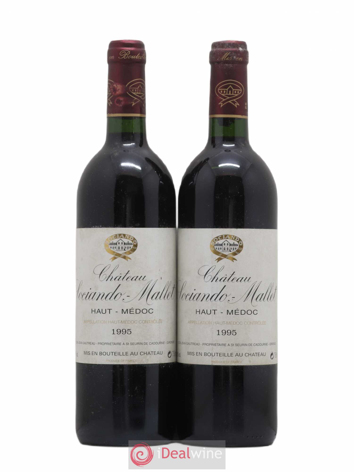 Château Sociando Mallet 1995 - Lot de 2 bouteilles - 0
