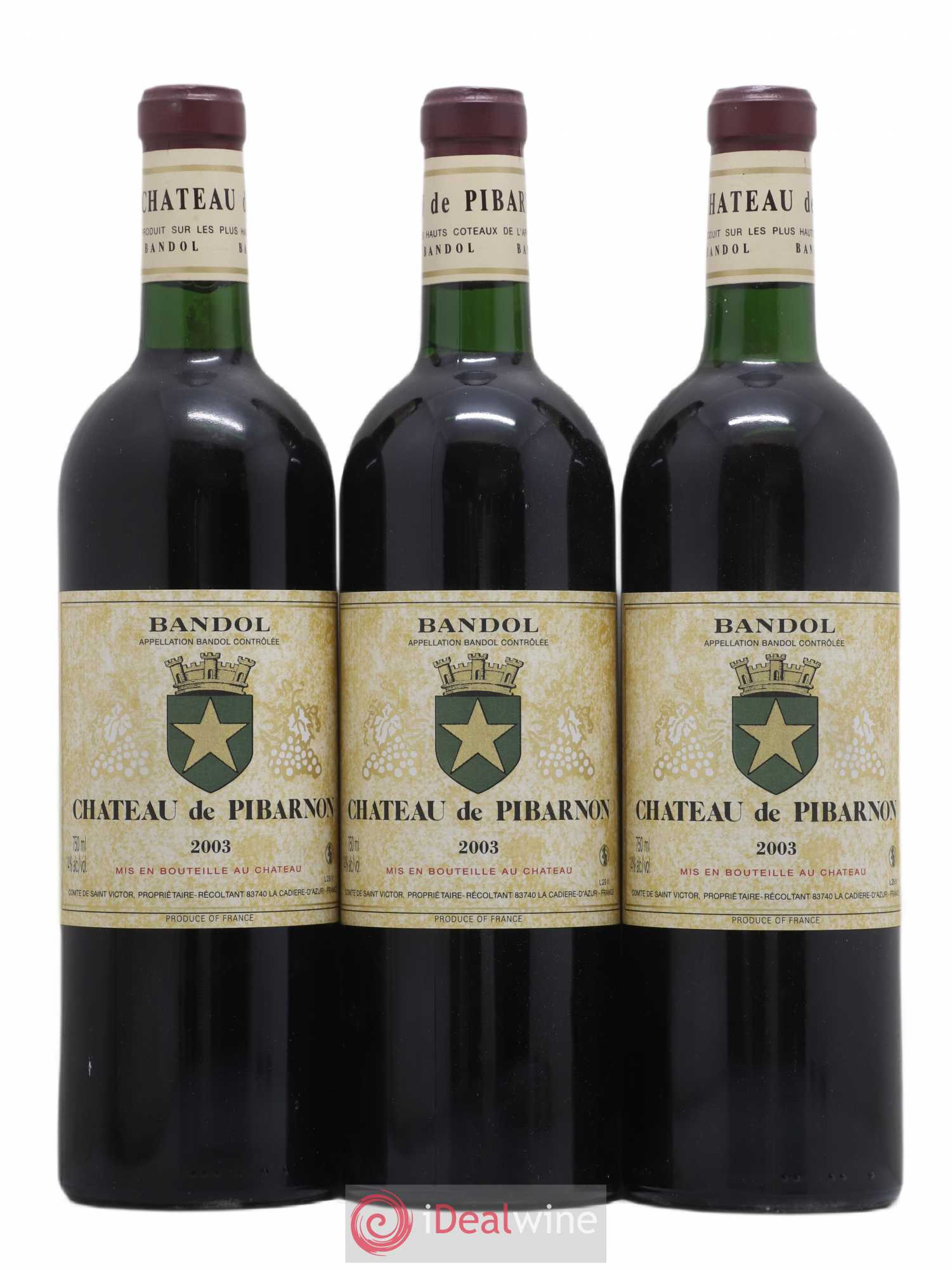 Bandol Château de Pibarnon Comte de Saint-Victor 2003 - Lot de 3 bouteilles - 0