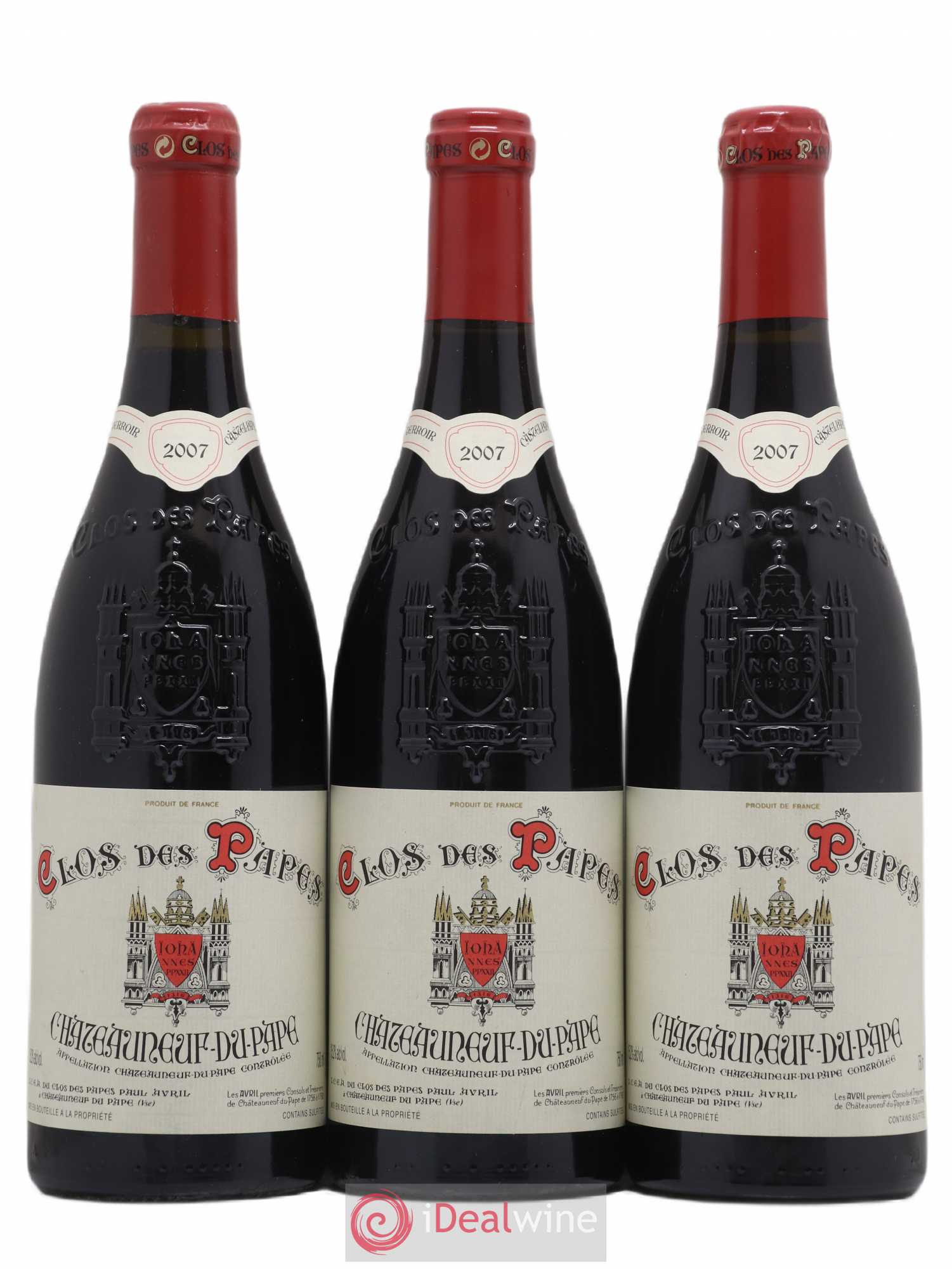 Châteauneuf-du-Pape Clos des Papes - Paul Avril 2007 - Lot de 3 bouteilles - 0