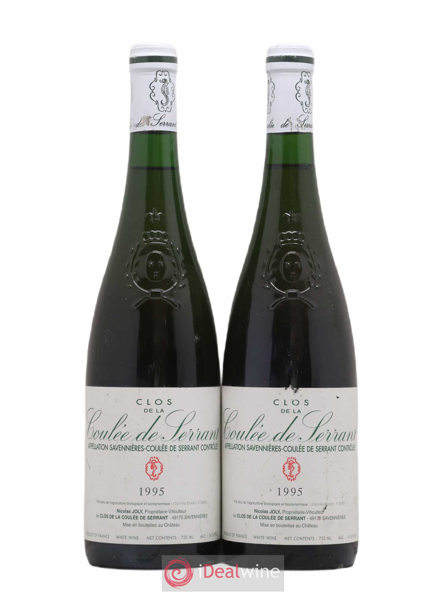 Savennières Clos de la Coulée de Serrant Vignobles de la Coulée de Serrant - Nicolas Joly 1995 - Lot de 2 bouteilles - 0