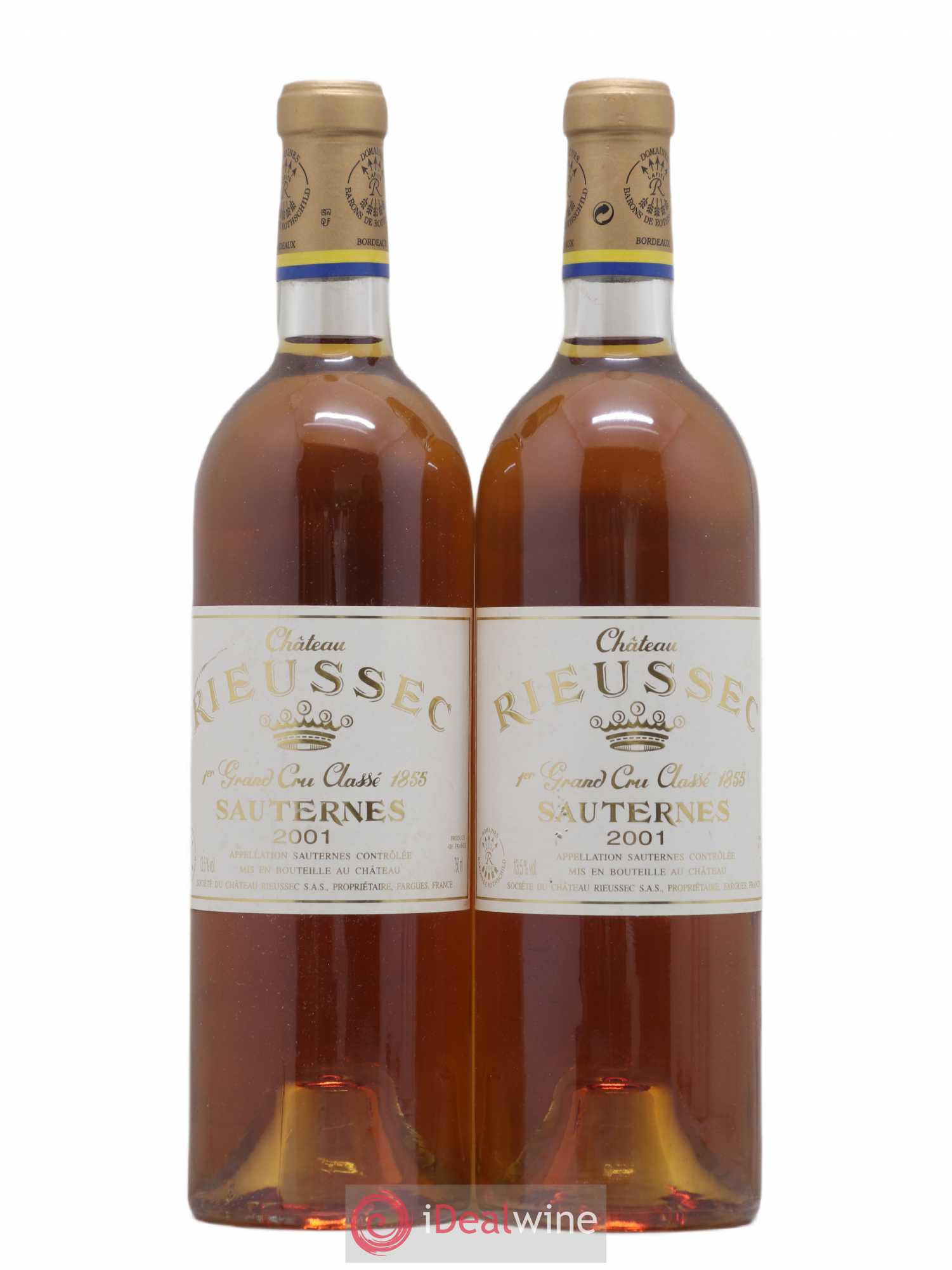 Château Rieussec 1er Grand Cru Classé 2001 - Lotto di 2 bottiglie - 0