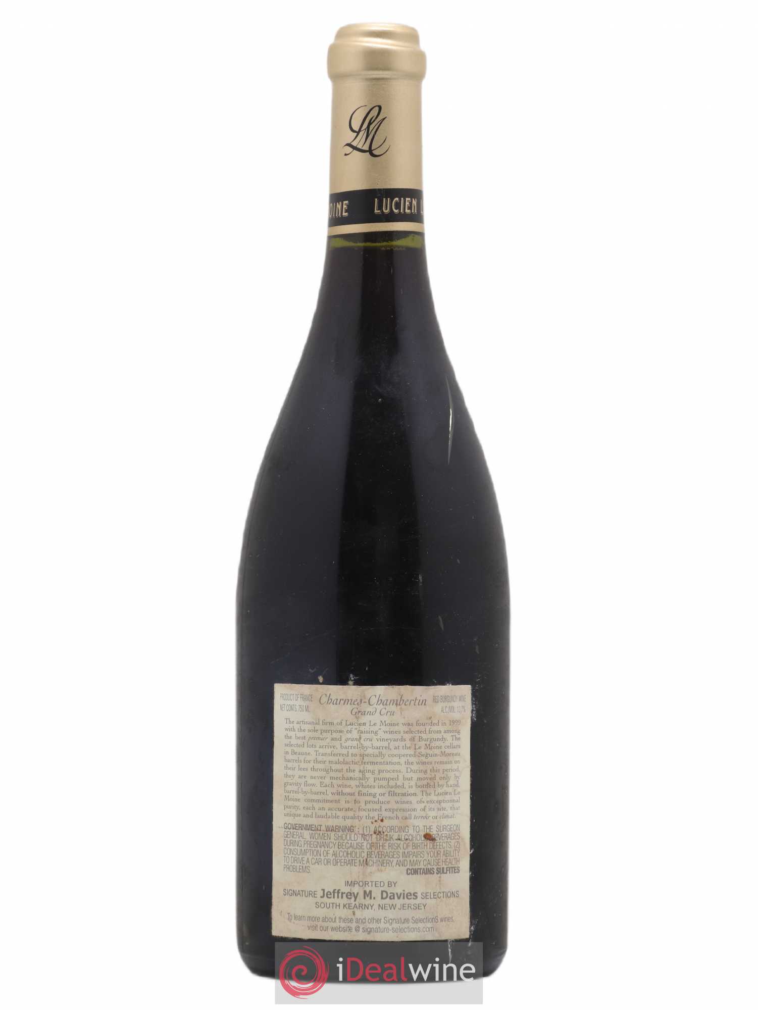Charmes-Chambertin Grand Cru Lemoine 2001 - Lot de 1 bouteille - 1