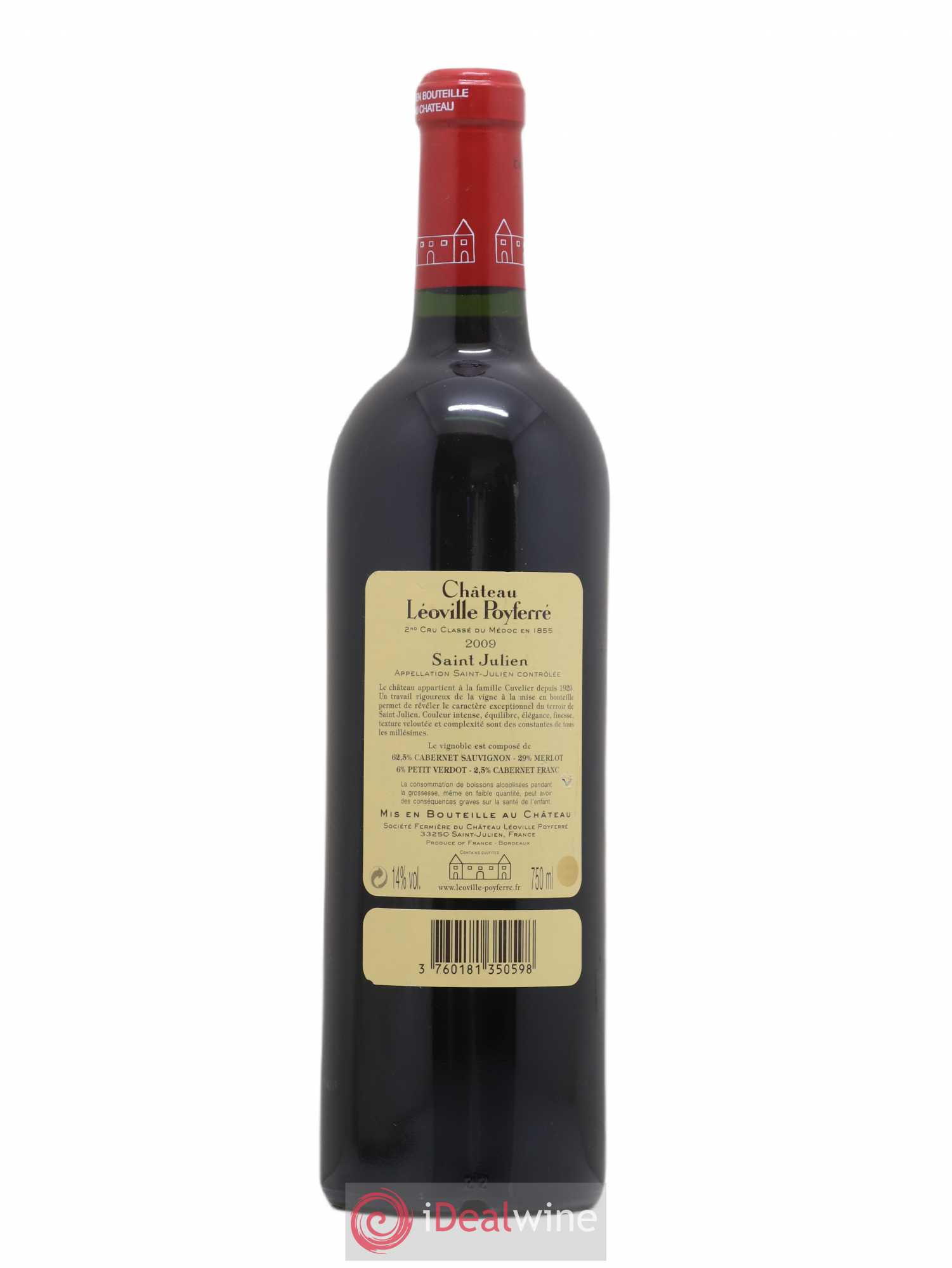 Château Léoville Poyferré 2ème Grand Cru Classé 2009 - Lot de 1 bouteille - 1