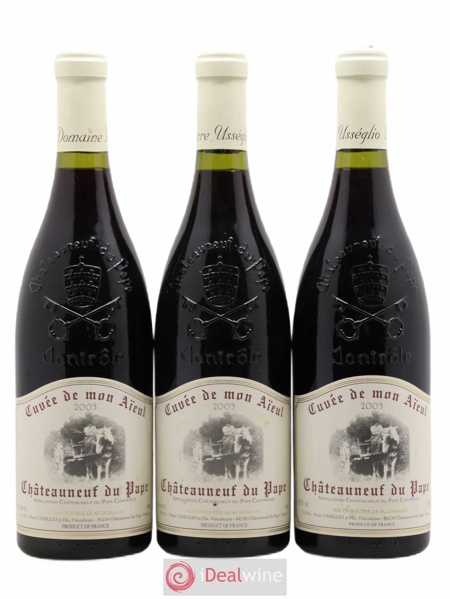 Châteauneuf-du-Pape Cuvée de mon Aïeul Pierre Usseglio & Fils 2003 - Lot de 3 bouteilles - 0