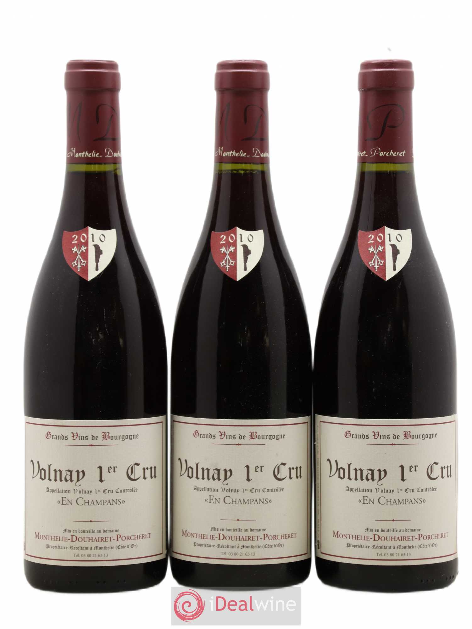 Volnay 1er Cru En Champans Domaine Monthelie Douhairet Porcheret 2010 - Posten von 3 Flaschen - 0