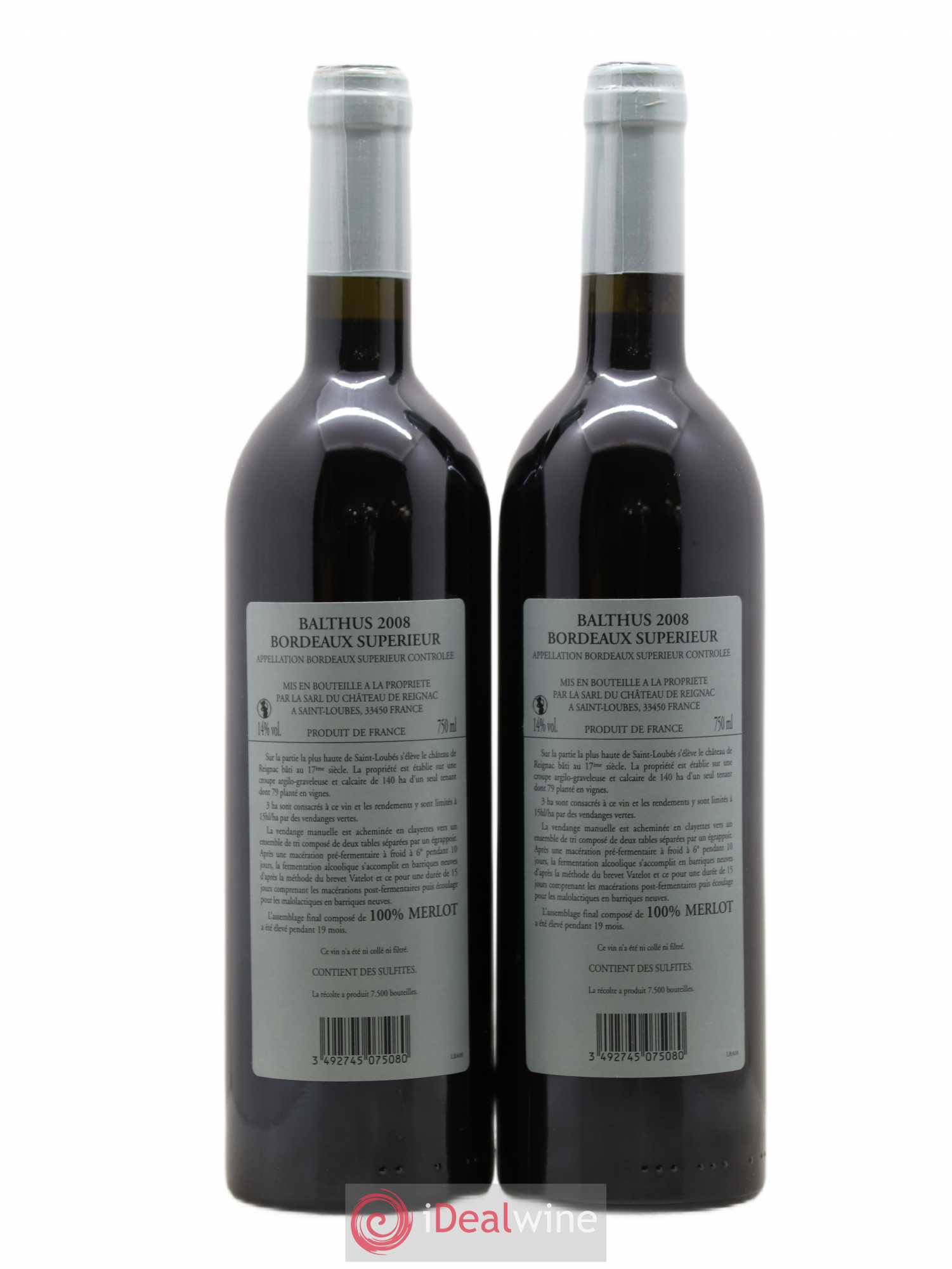 Reignac Cuvée Balthus 2008 - Lot de 2 bouteilles - 1