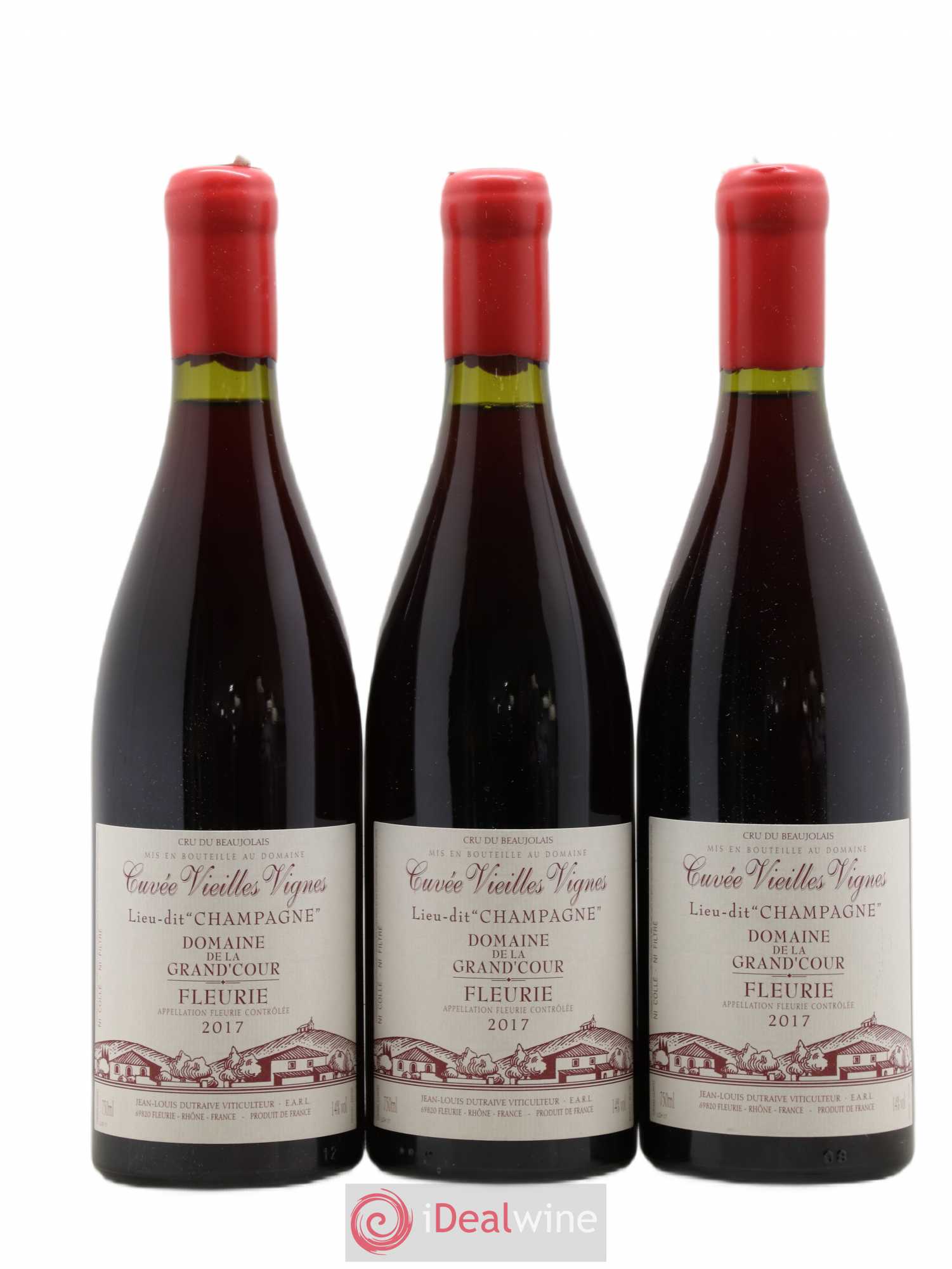 Fleurie Champagne - Cuvée Vieilles Vignes Grand'cour (Domaine de la) - Jean-Louis Dutraive 2017 - Lot de 3 bouteilles - 0