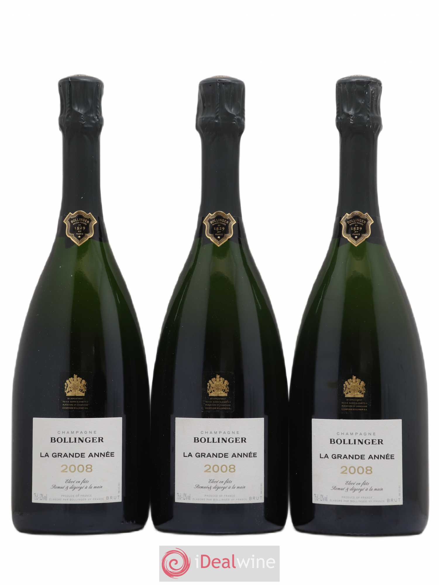 La Grande Année Brut Bollinger Brut 2008 - Lot de 3 bouteilles - 0