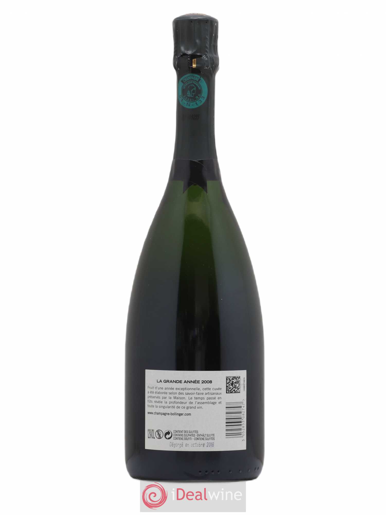 La Grande Année Brut Bollinger Brut 2008 - Lot de 1 bouteille - 1