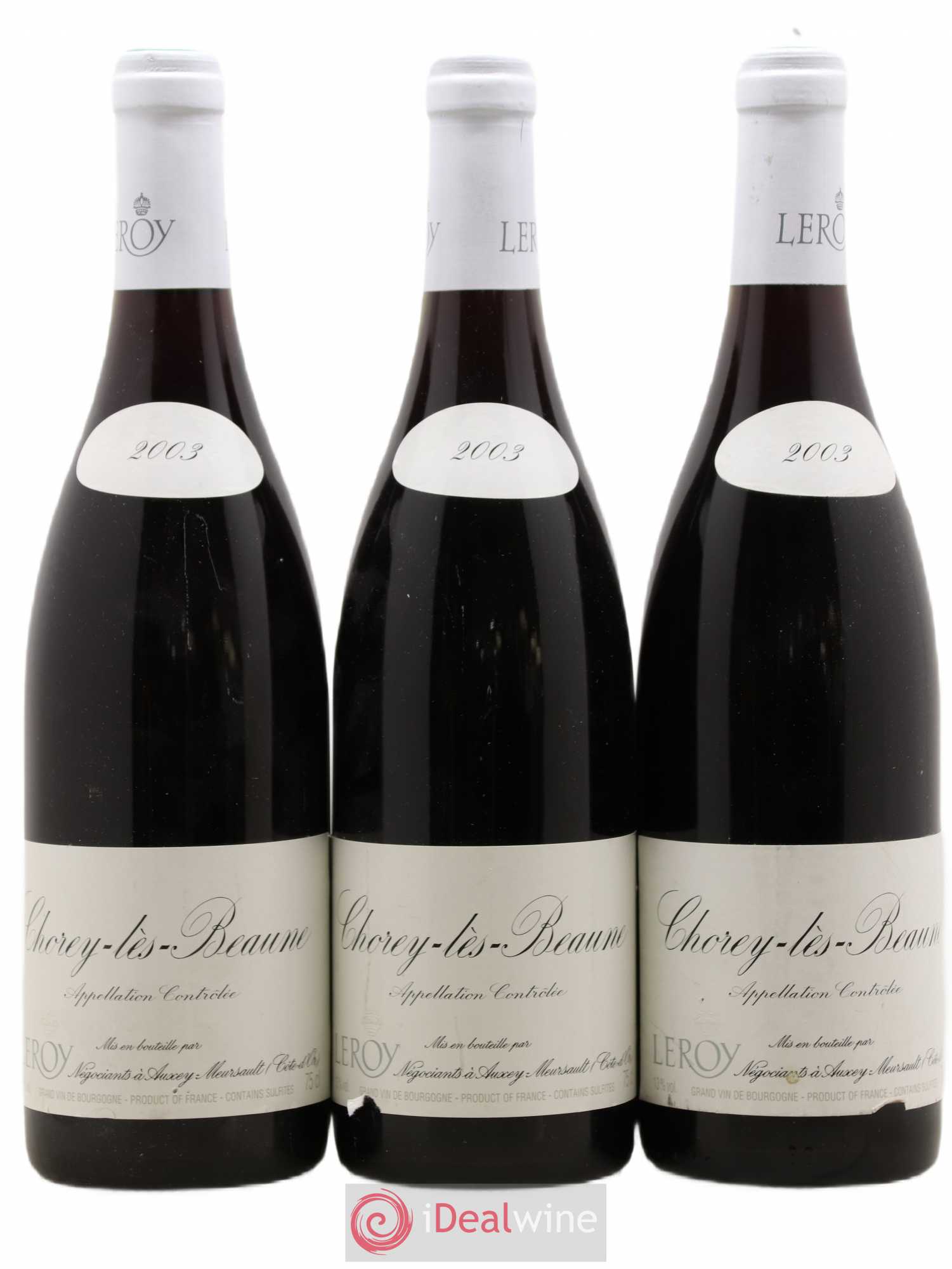Chorey-lès-Beaune Leroy SA 2003 - Lot de 3 bouteilles - 0