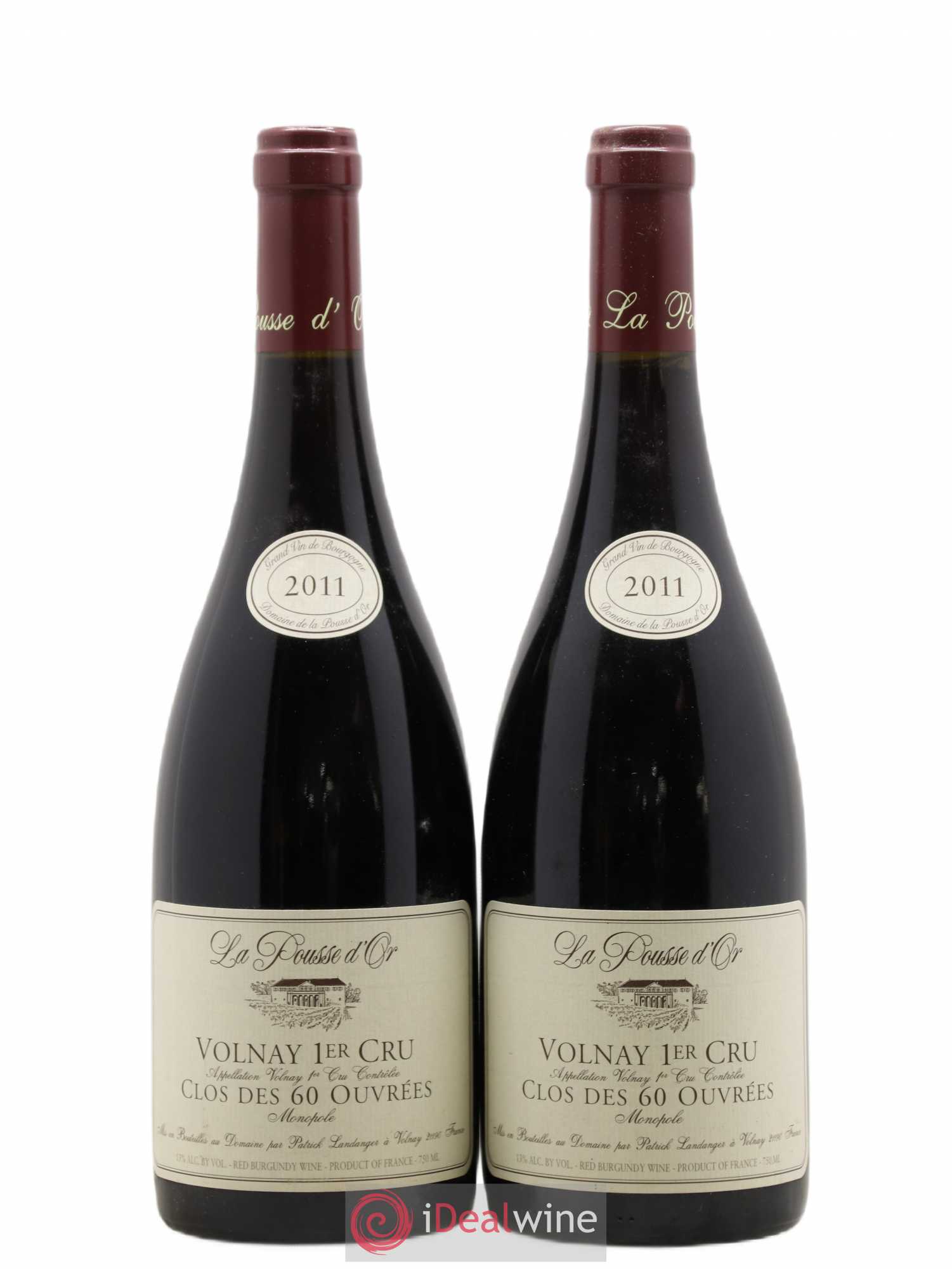 Volnay 1er Cru Clos des 60 ouvrées La Pousse d'Or (Domaine de) 2011 - Lot de 2 bouteilles - 0