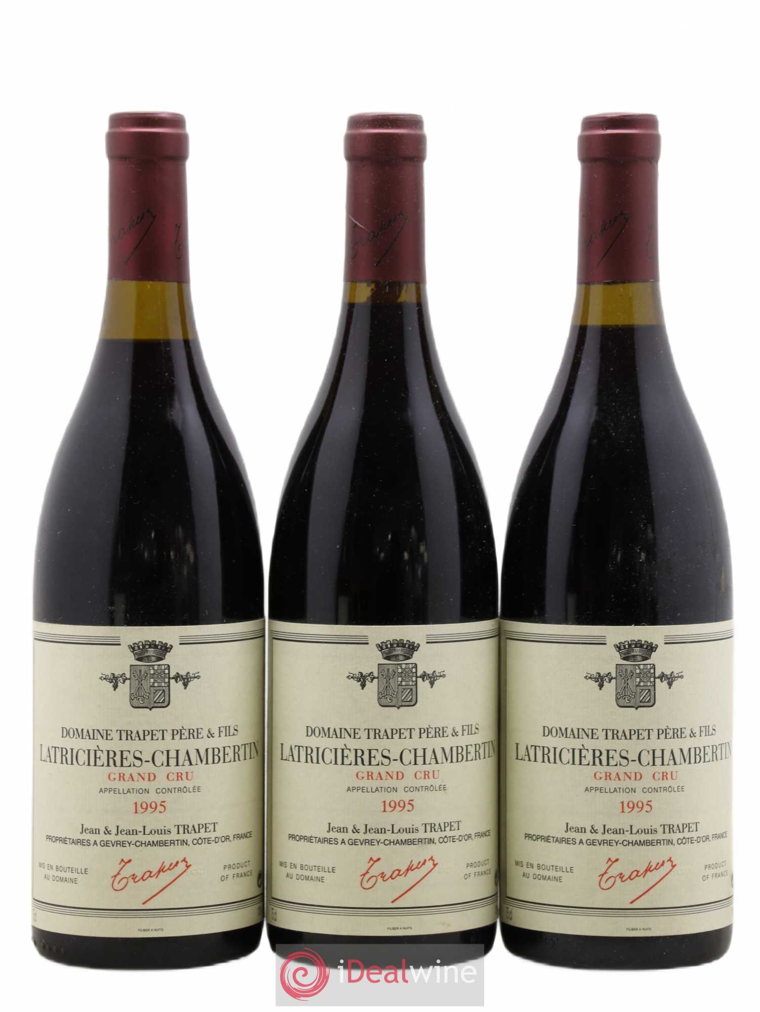 Latricières-Chambertin Grand Cru Domaine Trapet 1995 - Lot de 3 bouteilles - 0