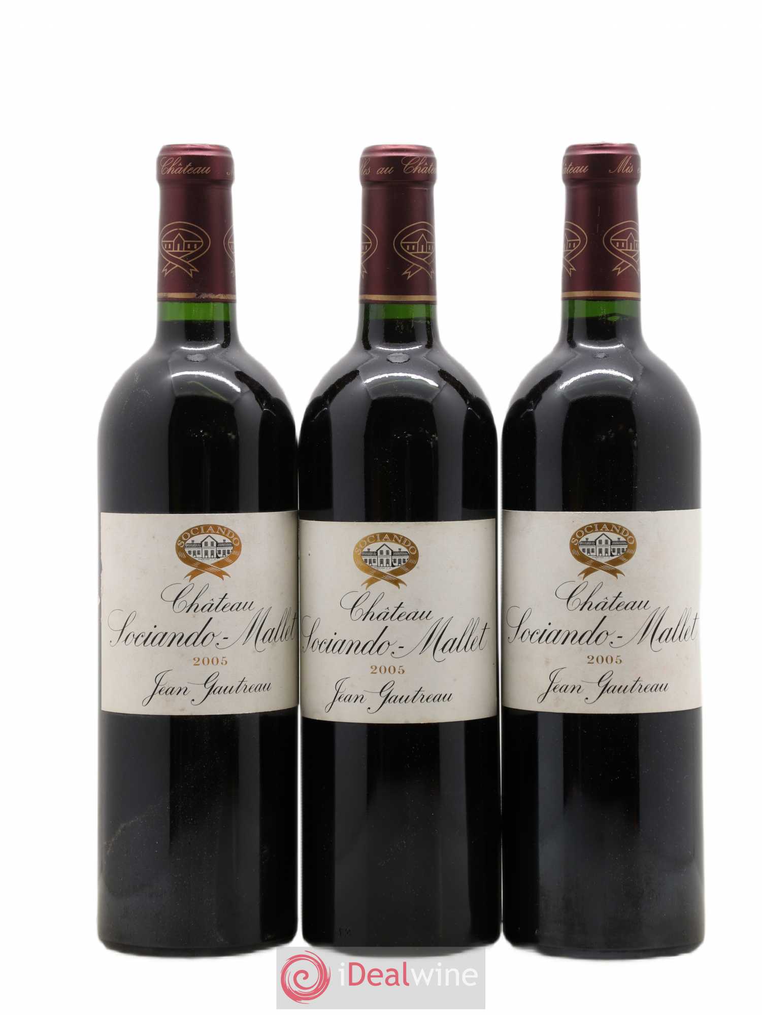 Château Sociando Mallet 2005 - Lot de 3 bouteilles - 0