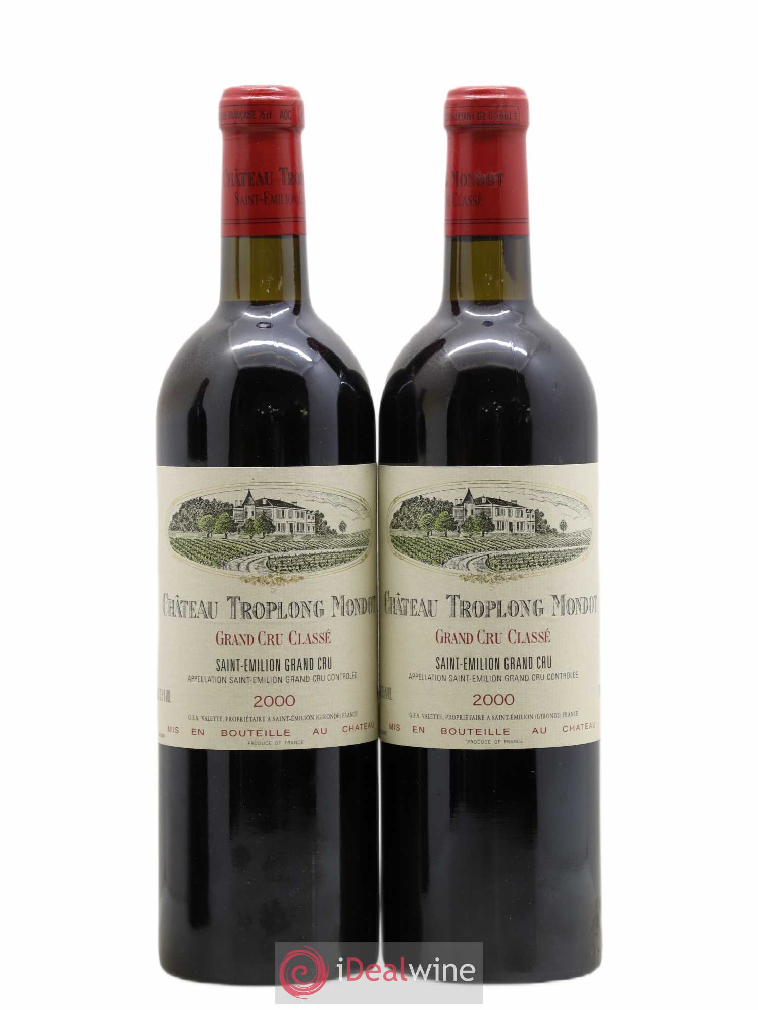Château Troplong Mondot 1er Grand Cru Classé B 2000 - Lot de 2 bouteilles - 0