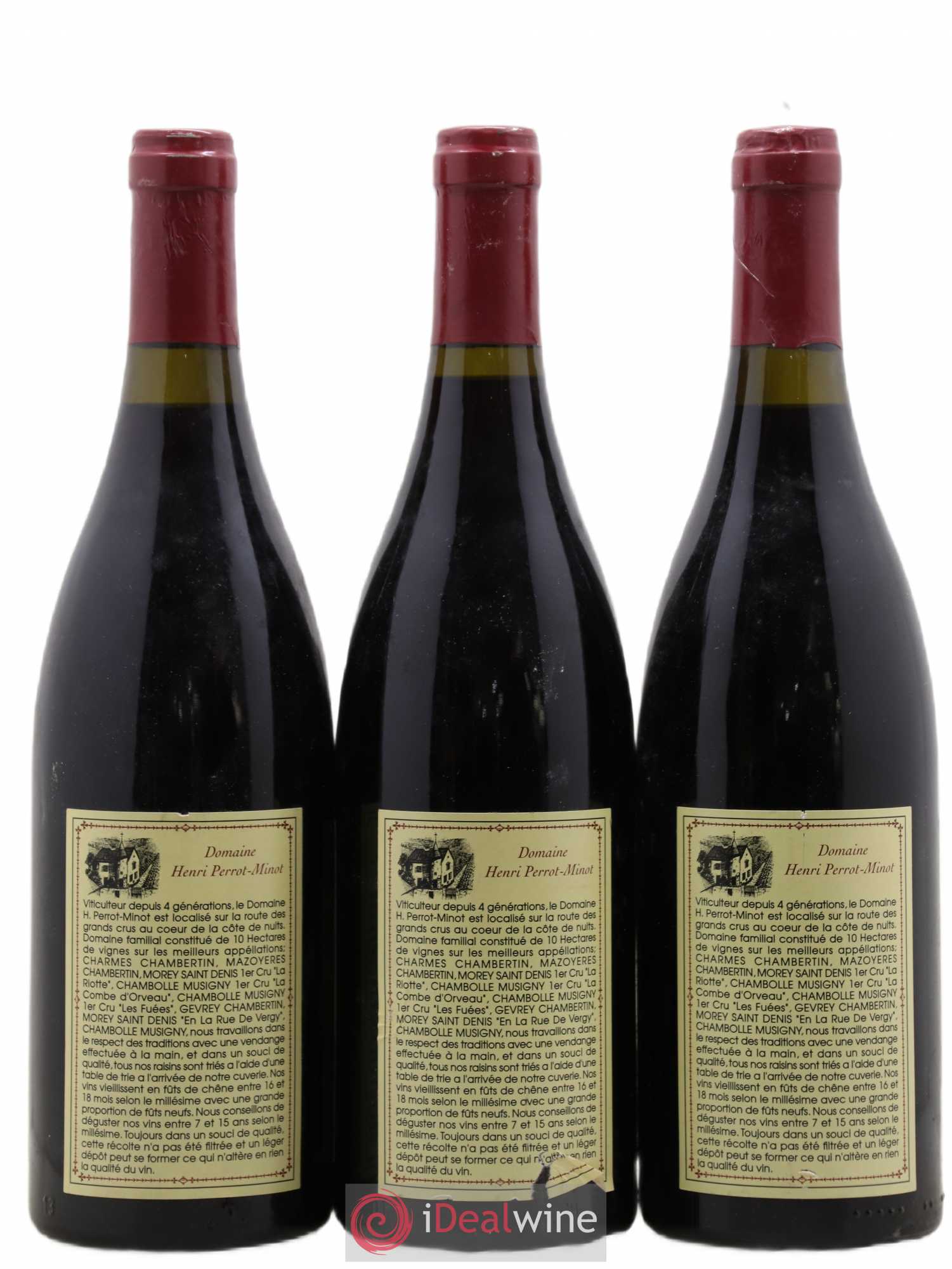 Charmes-Chambertin Grand Cru Vieilles Vignes Perrot-Minot 1996 - Lot de 3 bouteilles - 1