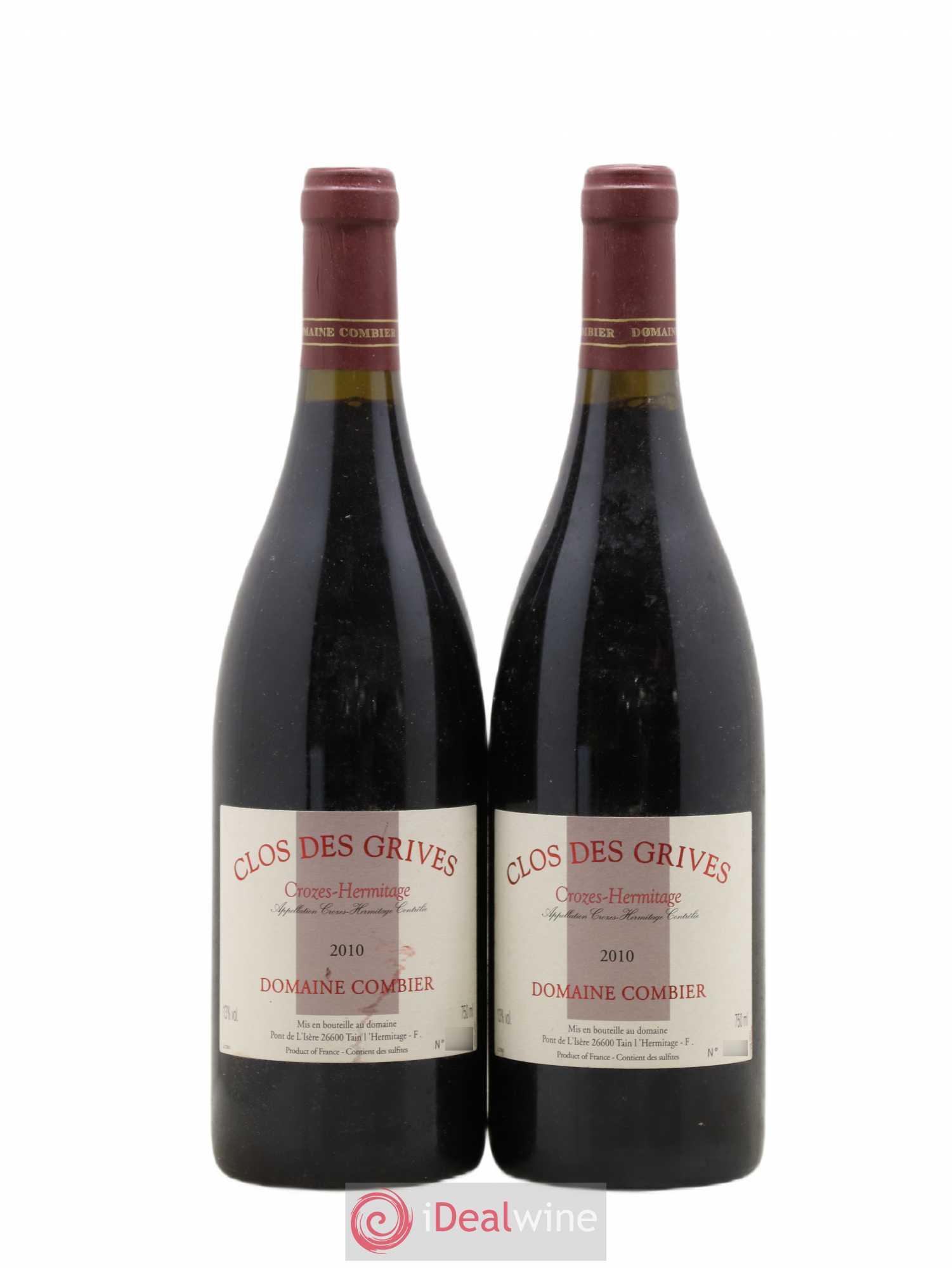 Crozes-Hermitage Clos des Grives Combier 2010 - Lot de 2 bouteilles - 0