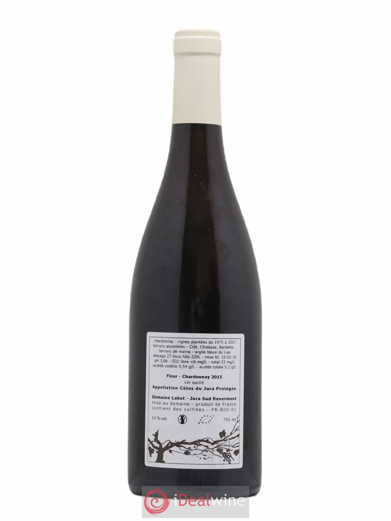 Côtes du Jura Chardonnay Fleur Romain - Julien - Charline Labet 2015 - Lot de 1 bouteille - 1