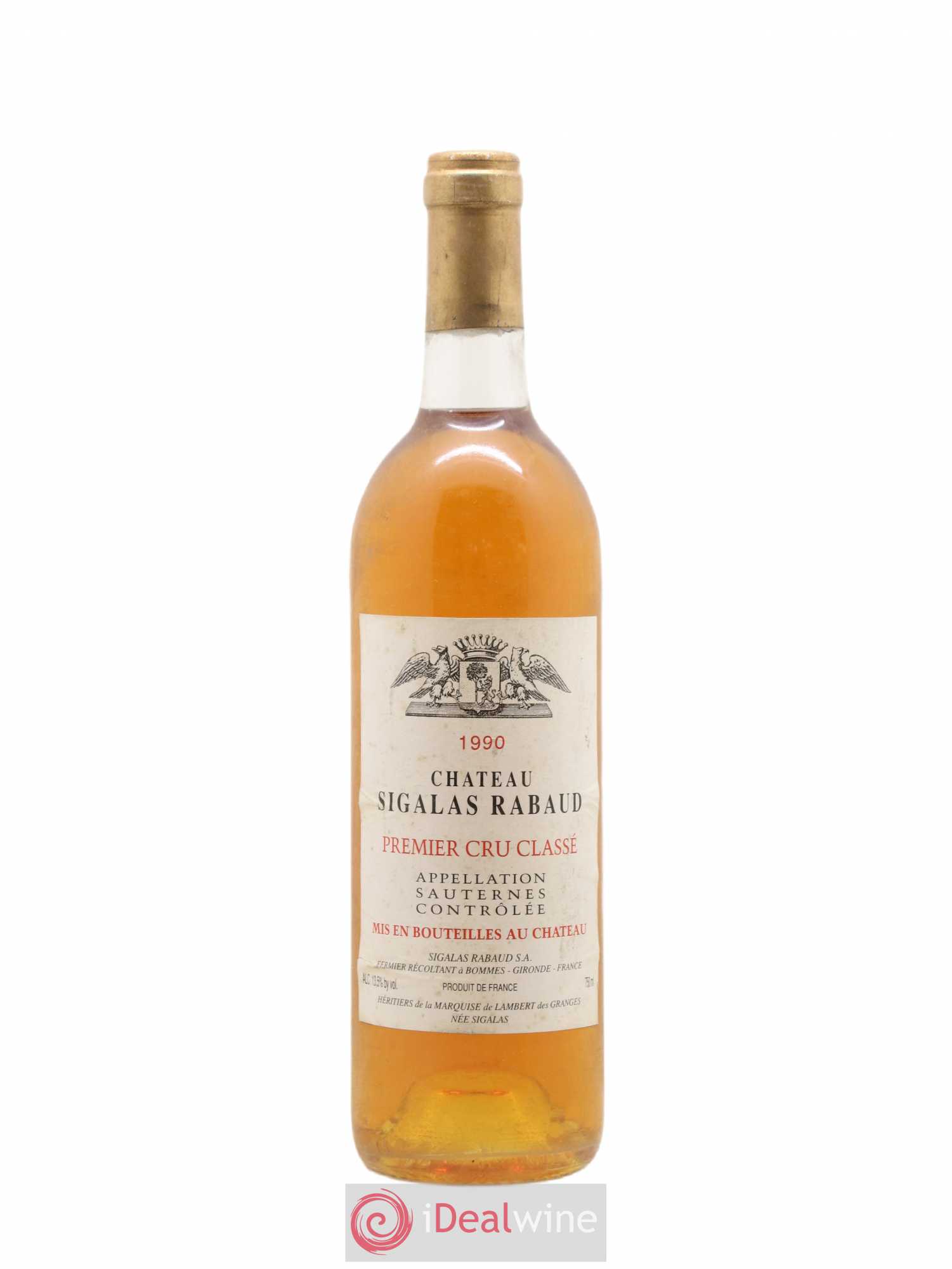 Château Sigalas Rabaud 1er Grand Cru Classé 1990 - Lotto di 1 bottiglia - 0