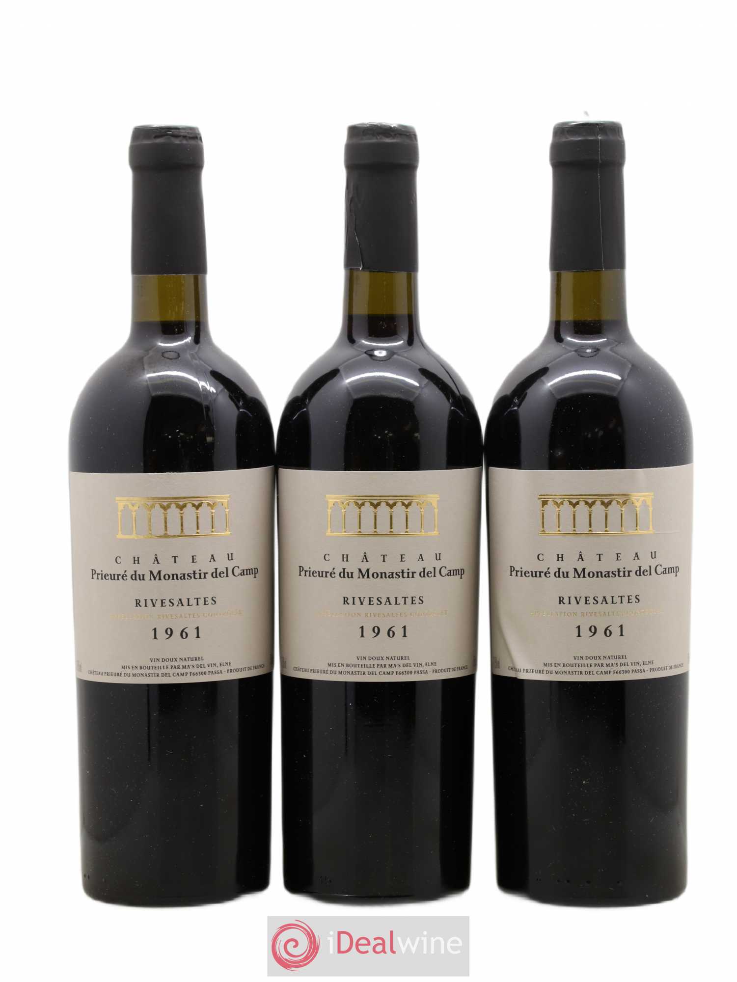 Rivesaltes Château Prieuré du Monastir del Camp 1961 - Lot de 3 bouteilles - 0
