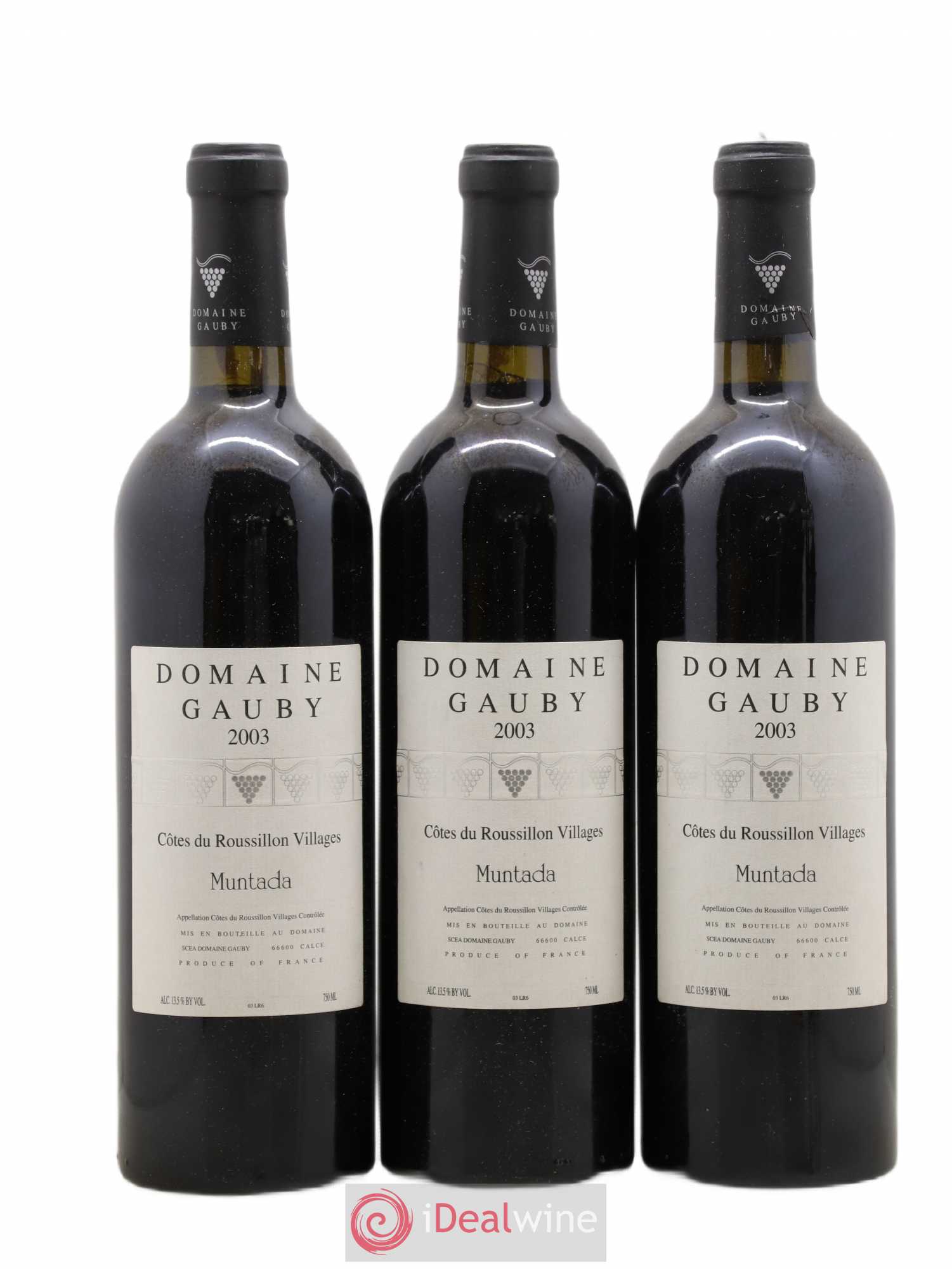 Côtes Catalanes (anciennement Côtes du Roussillon Villages) La Muntada Gauby (Domaine) 2003 - Lot de 3 bouteilles - 0